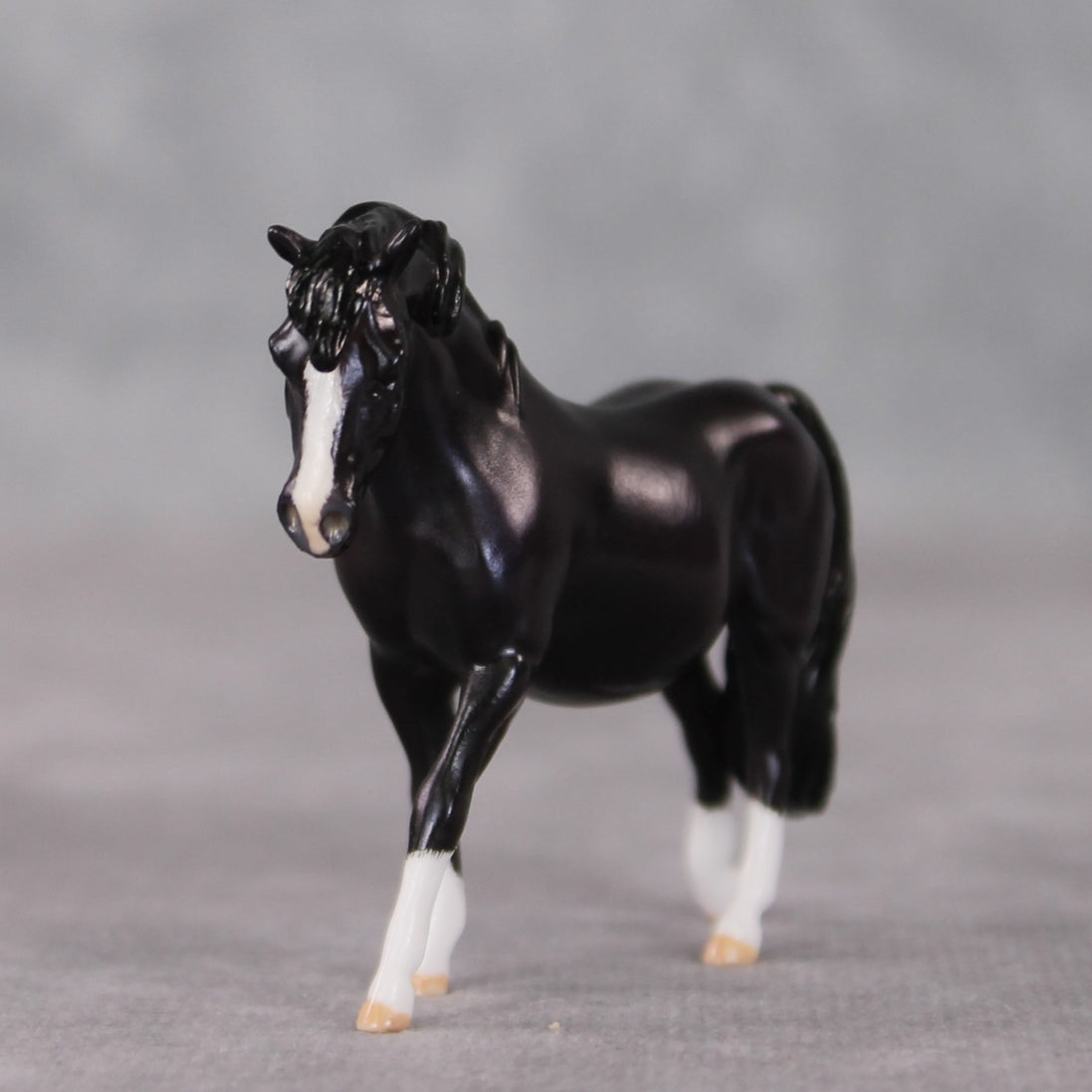 "Waffles" OOAK Custom Shaded Black Pony Chip By Kristen Cermele - Gemstone Series