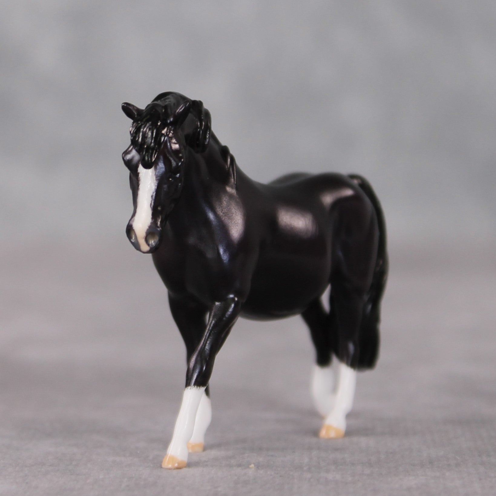 "Waffles" OOAK Custom Shaded Black Pony Chip By Kristin Cermele - Gemstone Series