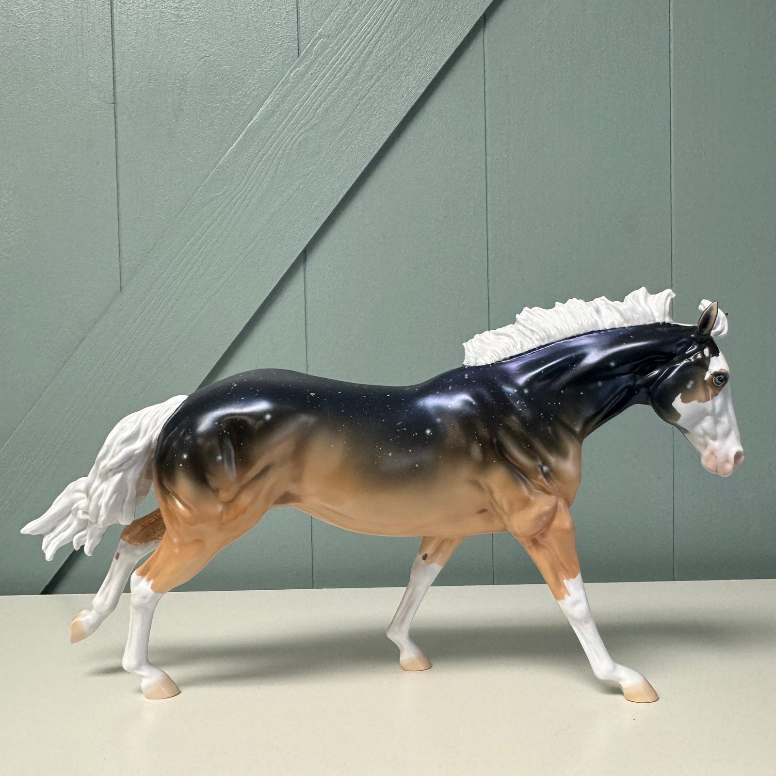 Starry Creature - OOAK Housed Within the Heart Series LE-15 Run Deco Running Stock Horse  By Ellen Robbins EQ24 Based on Art of the Horse Literature Submission By Erin Verscheure