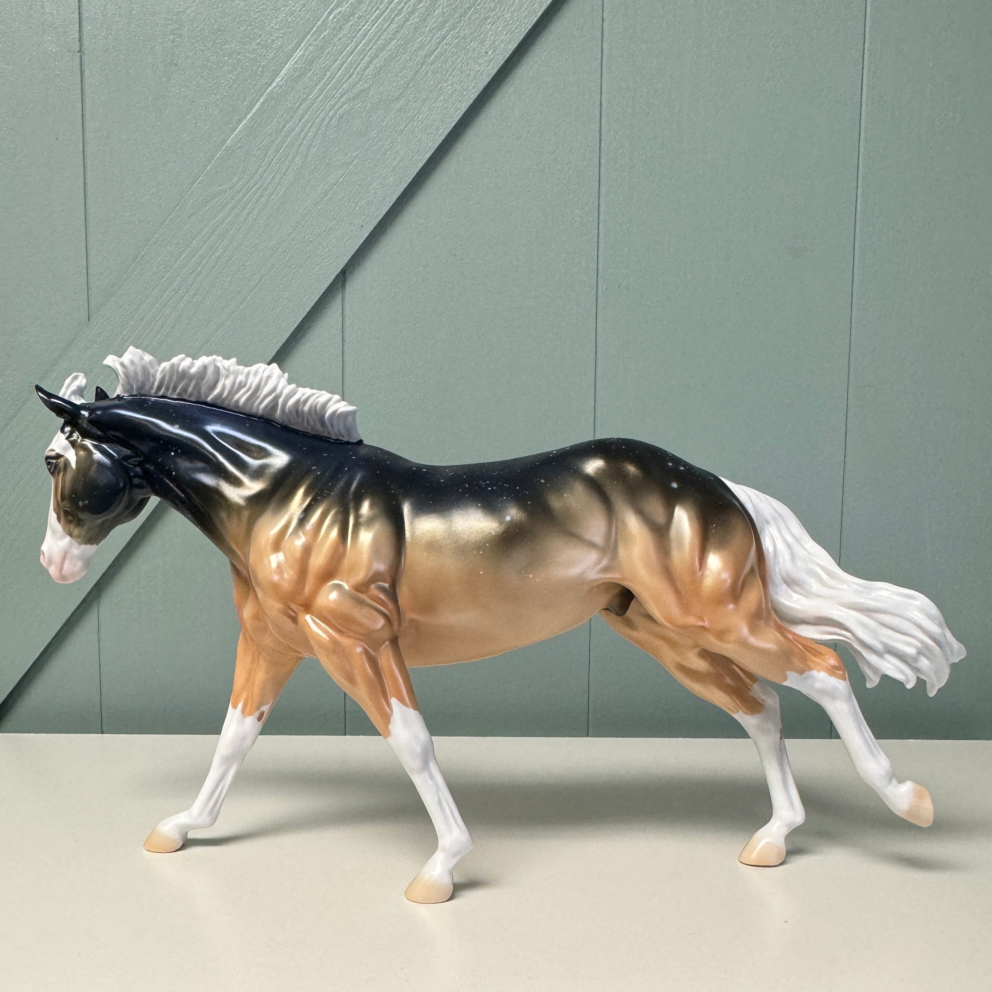 Starry Creature - OOAK Housed Within the Heart Series LE-15 Run Deco Running Stock Horse  By Ellen Robbins EQ24 Based on Art of the Horse Literature Submission By Erin Verscheure