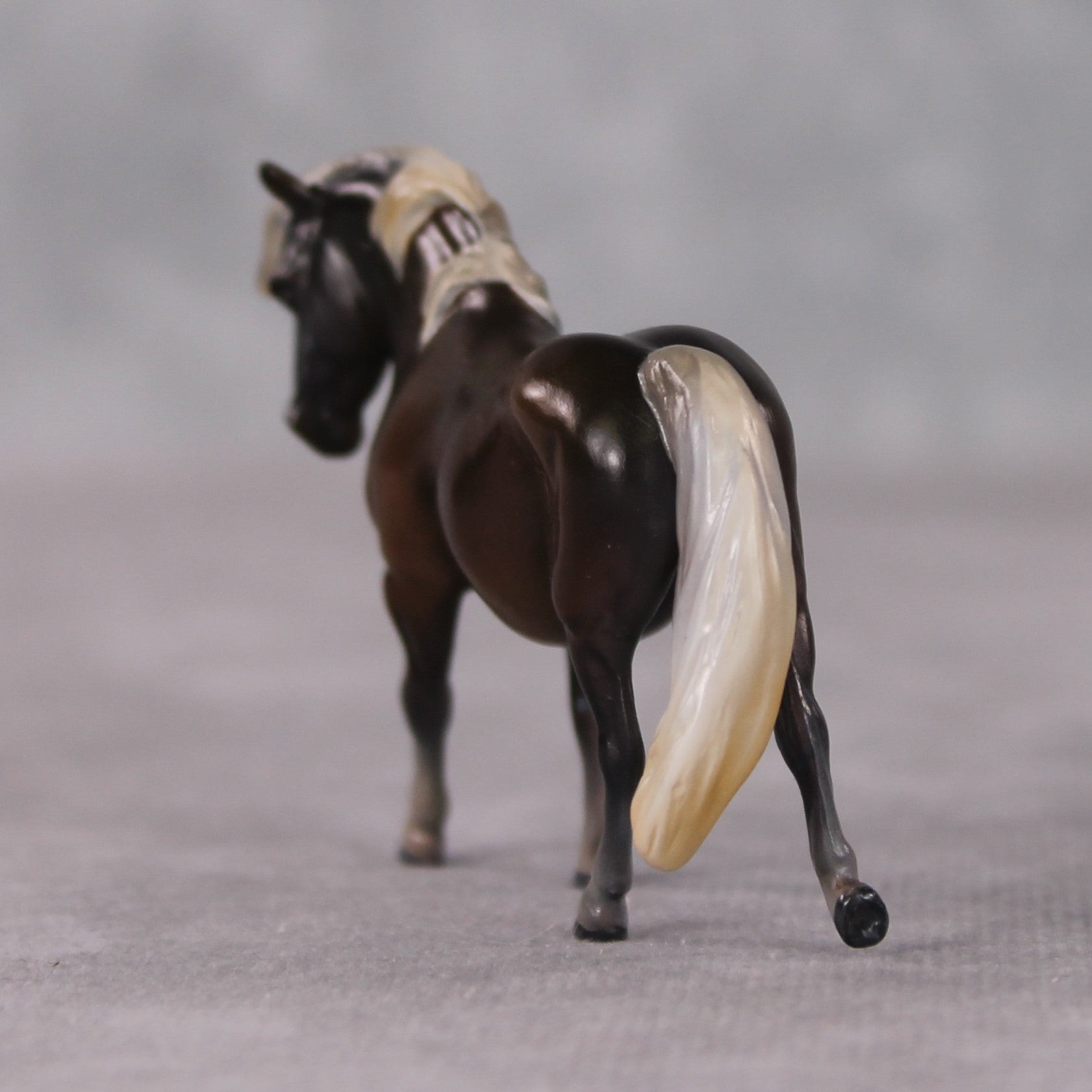 "Tortellini" OOAK Custom Silver Black Pony Chip By Kristin Cermele - Gemstone Series