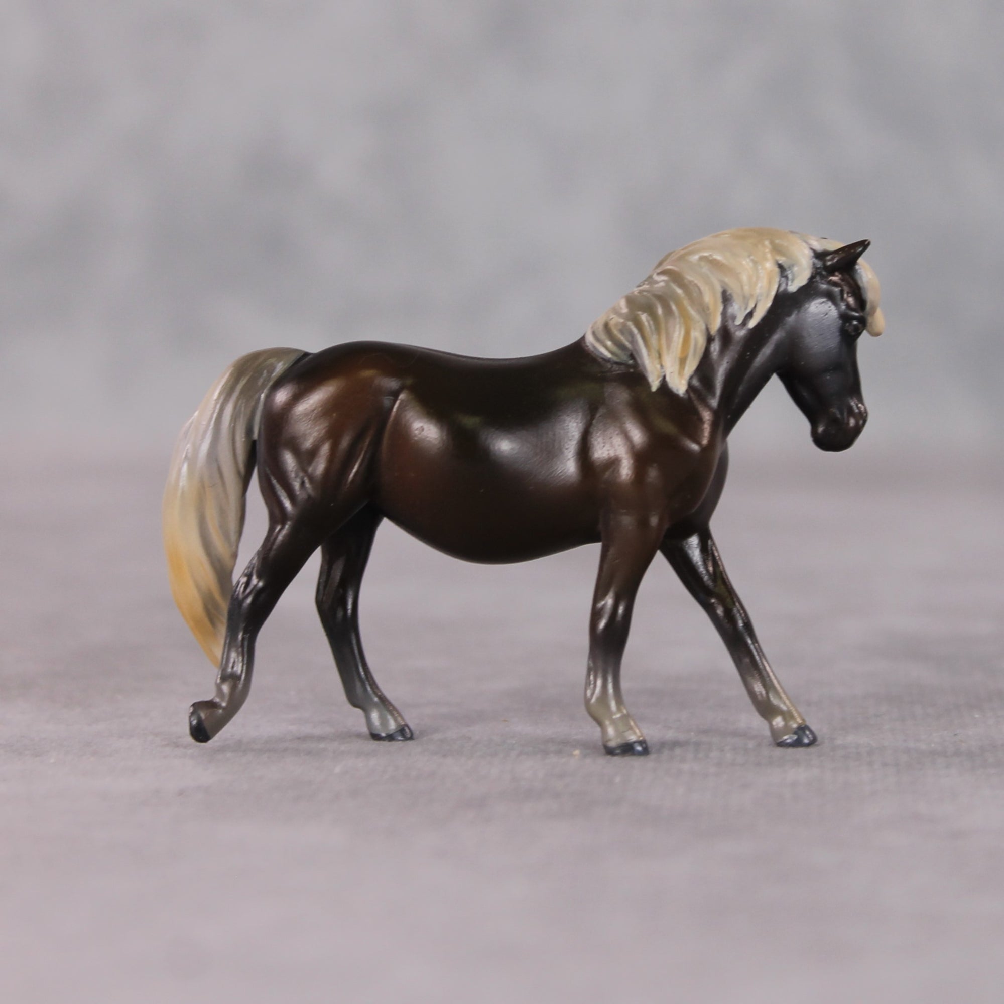 "Tortellini" OOAK Custom Silver Black Pony Chip By Kristin Cermele - Gemstone Series
