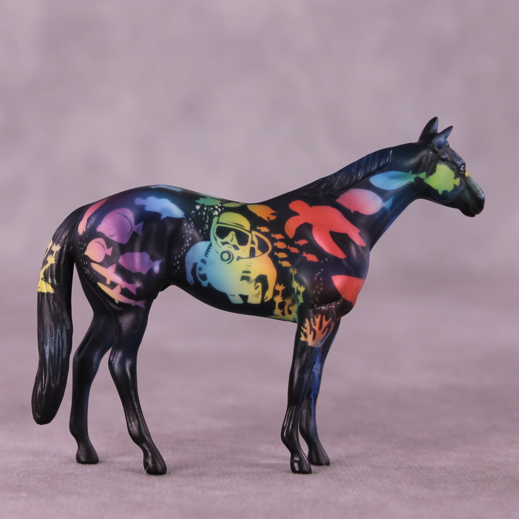 Rainbow Reef OOAK Stock Horse Chip by Kike Duarte SCD25