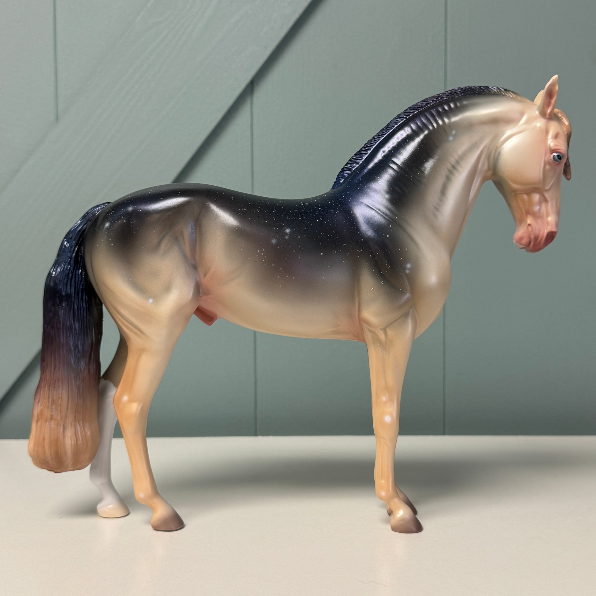 Stars Rain Down - OOAK Housed Within the Heart Series LE-15 Run Deco andalusian By Ellen Robbins EQ24 Based on Art of the Horse Literature Submission By Erin Verscheure