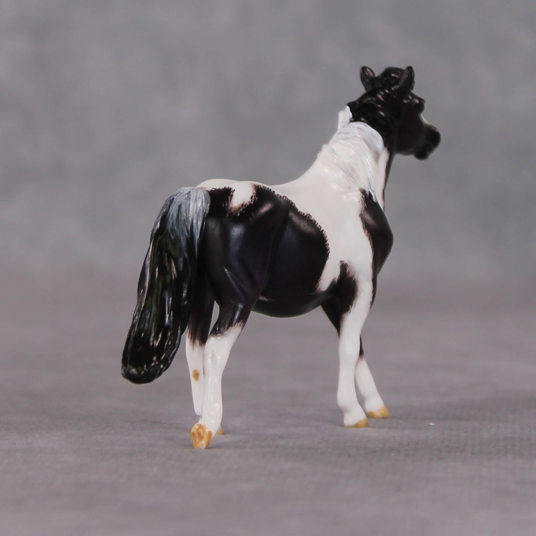 "Breakfast Burrito" OOAK Custom Blue Black Pinto Pony Chip By Kristen Cermele - Gemstone Series