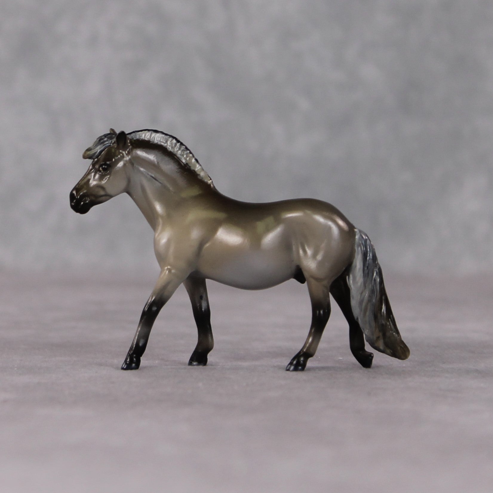"Farikal" OOAK Custom Grulla Pony Chip By Kristin Cermele - Gemstone Series