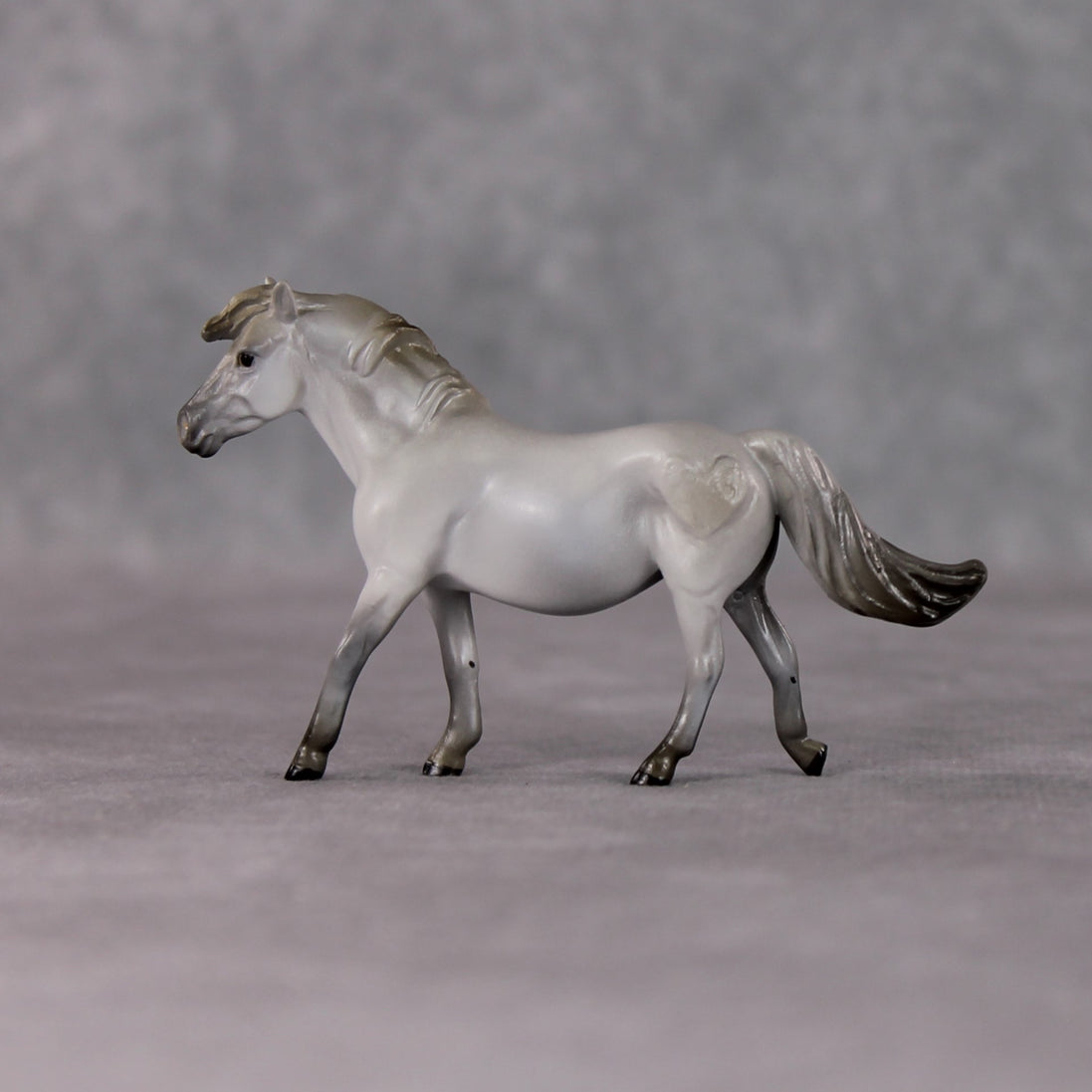 "Snow Cone" OOAK Custom Light Grey w/ Snip Pony Chip By Kristen Cermele - Gemstone Series