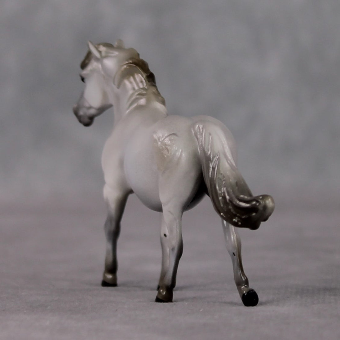 "Snow Cone" OOAK Custom Light Grey w/ Snip Pony Chip By Kristen Cermele - Gemstone Series