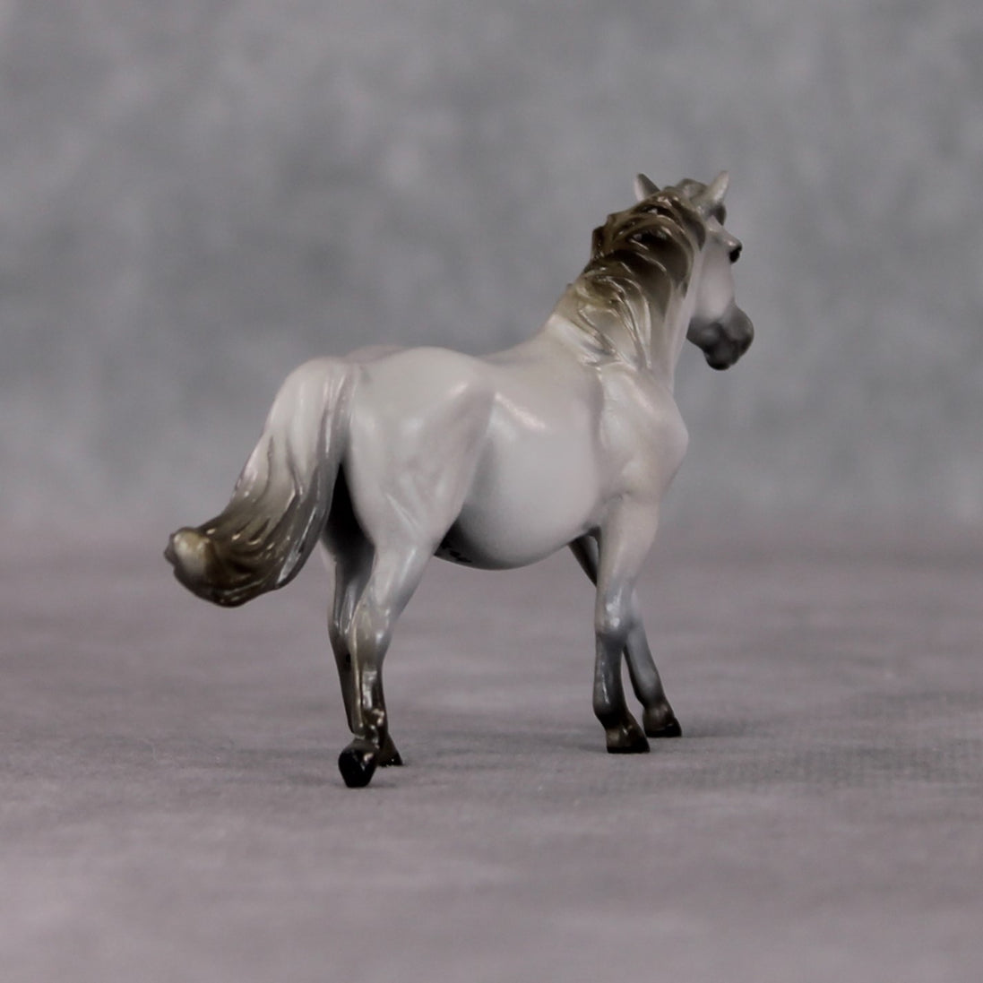 "Snow Cone" OOAK Custom Light Grey w/ Snip Pony Chip By Kristen Cermele - Gemstone Series