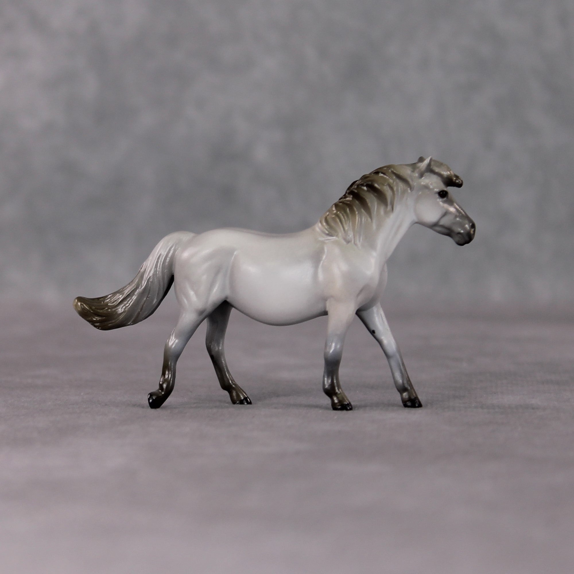 "Snow Cone" OOAK Custom Light Grey w/ Snip Pony Chip By Kristin Cermele - Gemstone Series