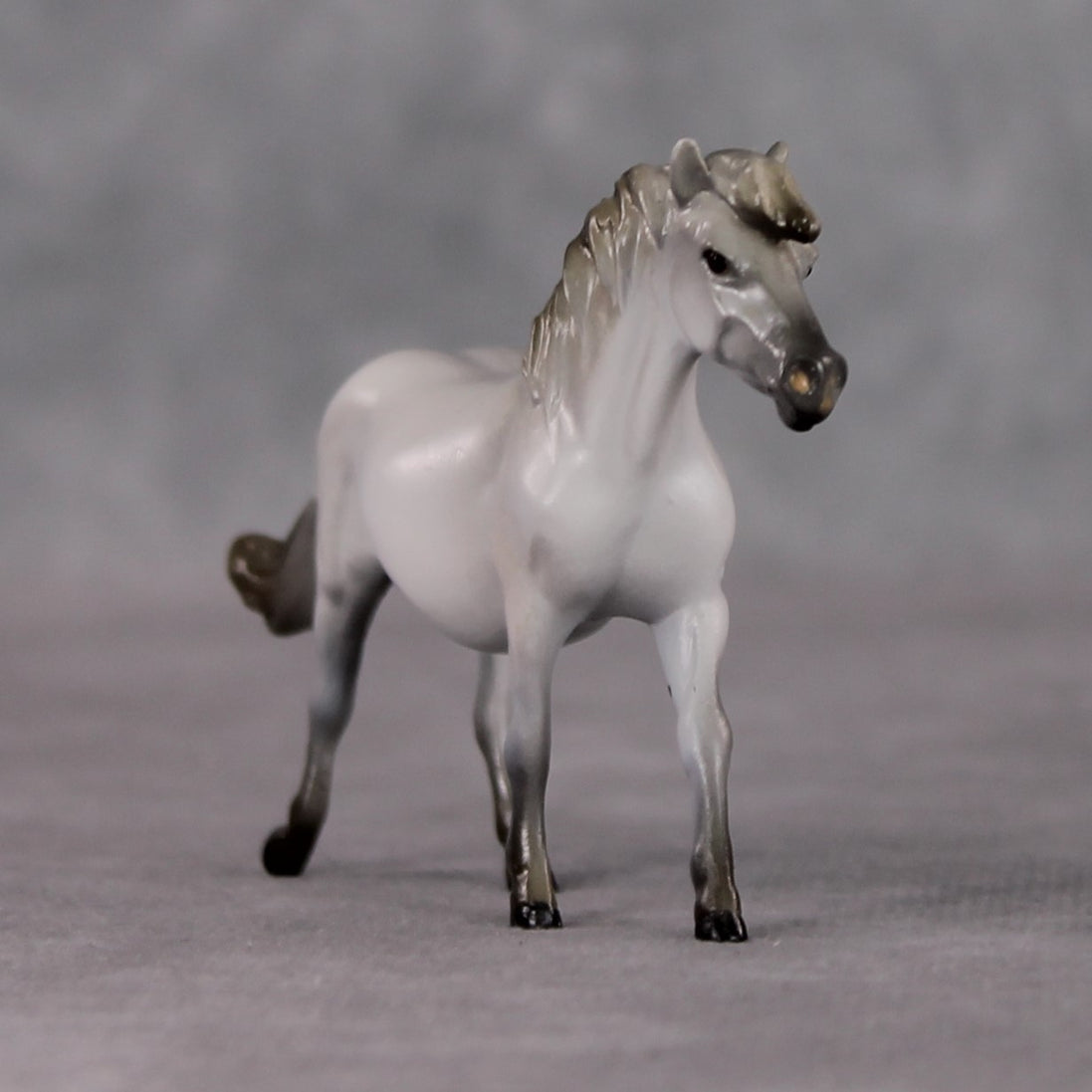 "Snow Cone" OOAK Custom Light Grey w/ Snip Pony Chip By Kristen Cermele - Gemstone Series
