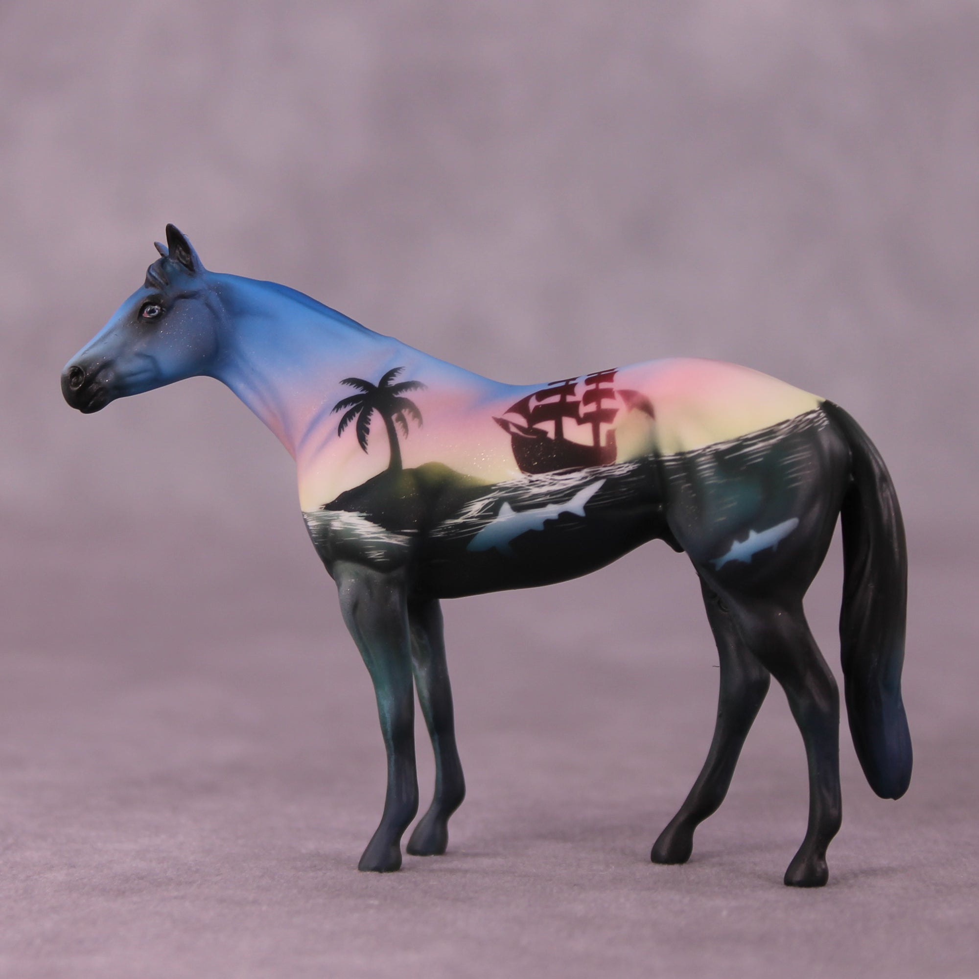 Troubled Water OOAK Stock Horse Chip by Kike Duarte SCD25