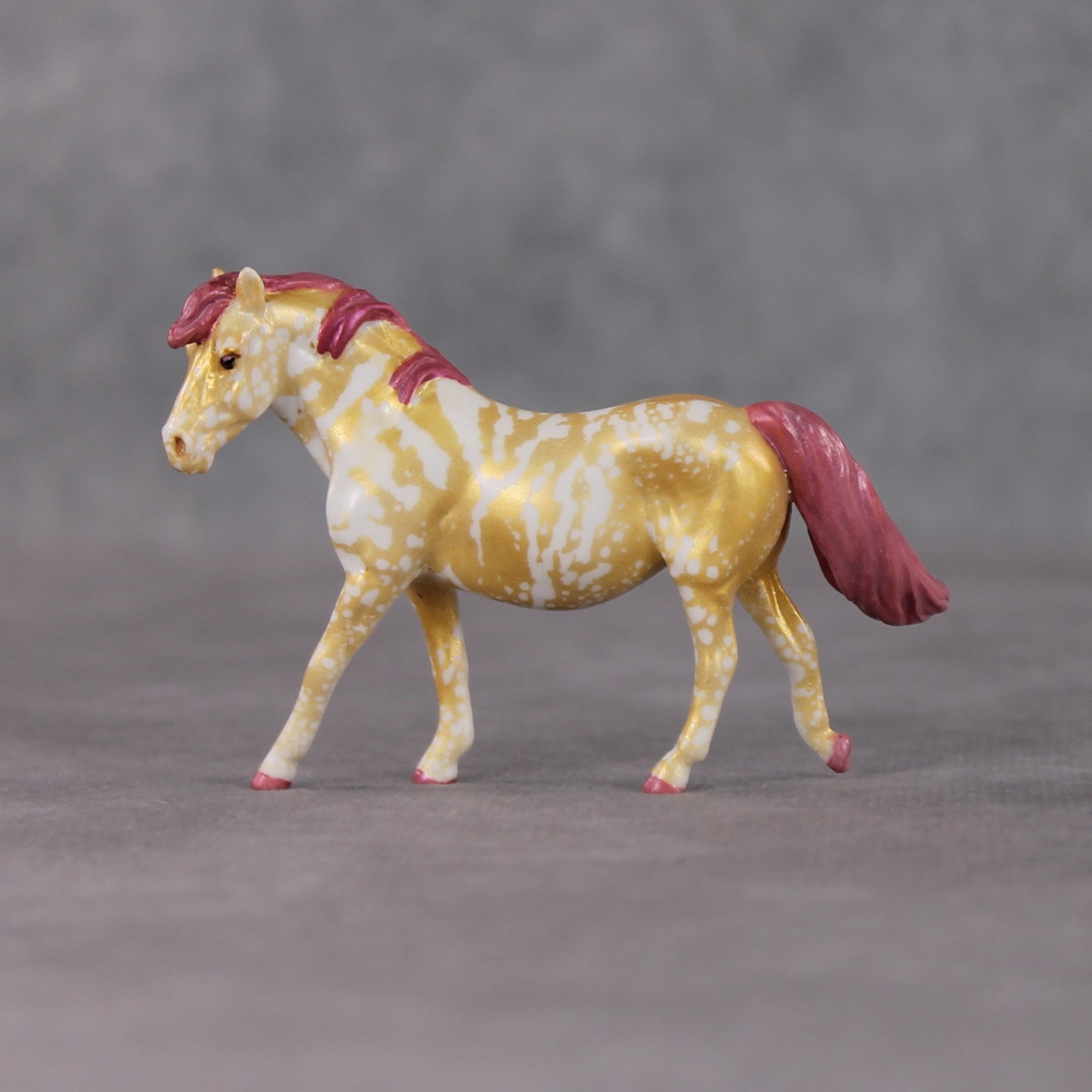 "Strawberry Shortcake" OOAK Custom Gold Splatter Deco Pony Chip By Kristin Cermele - Gemstone Series