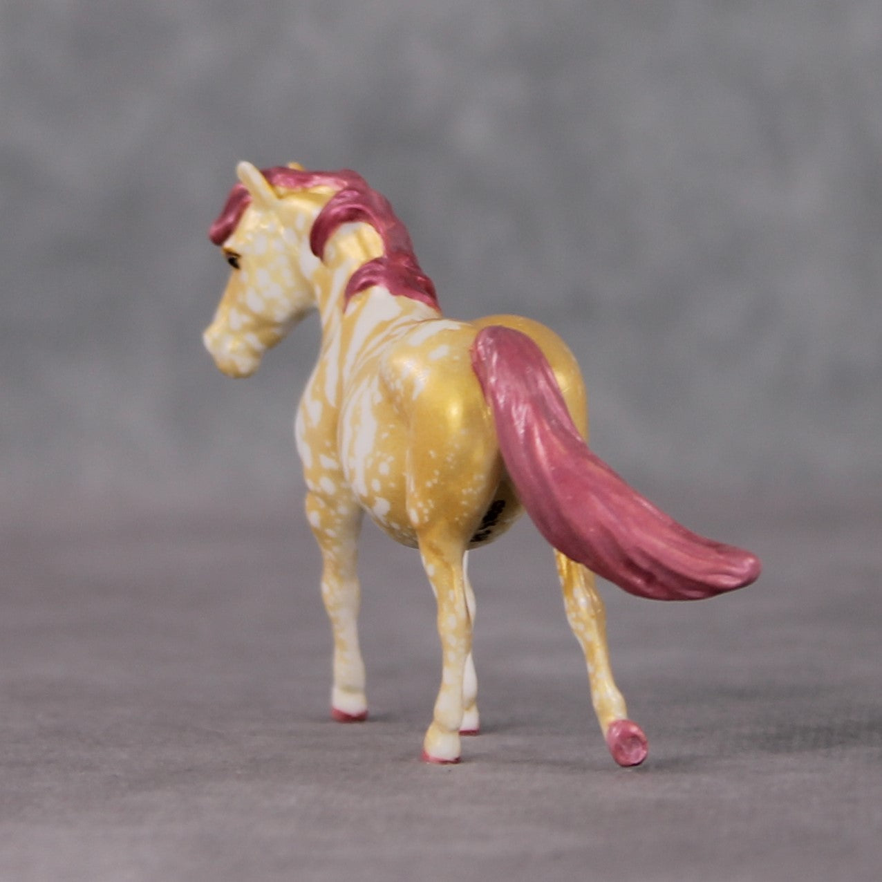 "Strawberry Shortcake" OOAK Custom Gold Splatter Deco Pony Chip By Kristin Cermele - Gemstone Series