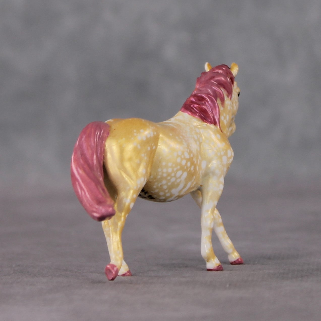 "Strawberry Shortcake" OOAK Custom Gold Splatter Deco Pony Chip By Kristin Cermele - Gemstone Series