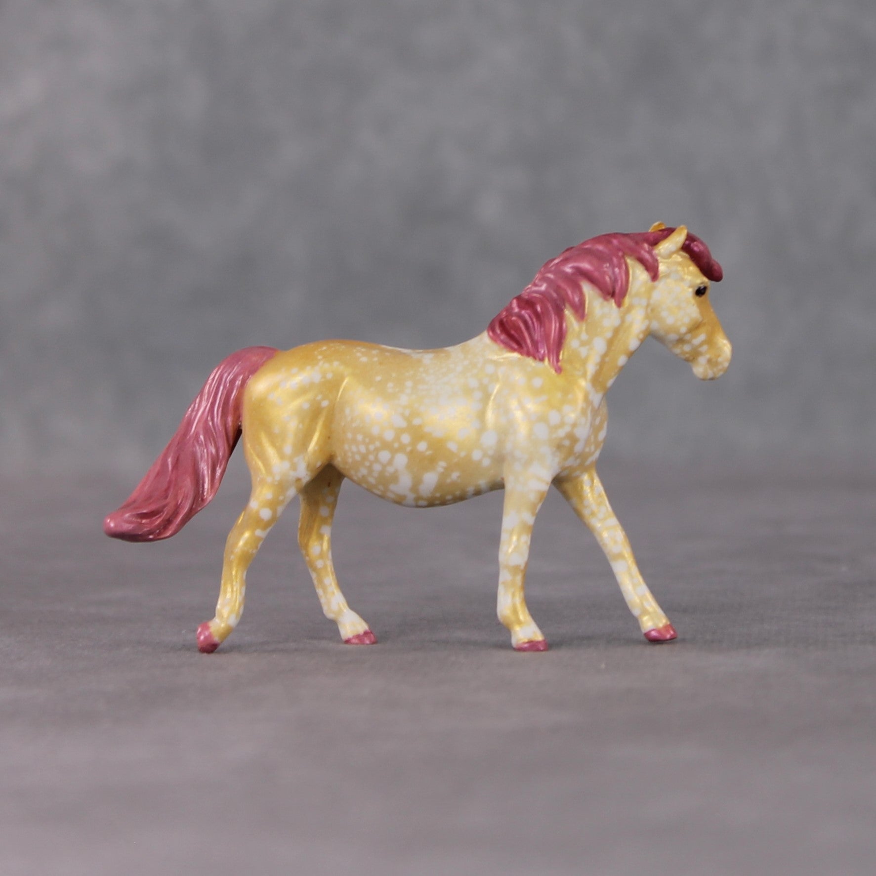 "Strawberry Shortcake" OOAK Custom Gold Splatter Deco Pony Chip By Kristin Cermele - Gemstone Series