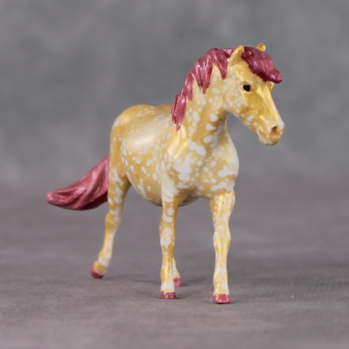 "Strawberry Shortcake" OOAK Custom Gold Splatter Deco Pony Chip By Kristin Cermele - Gemstone Series