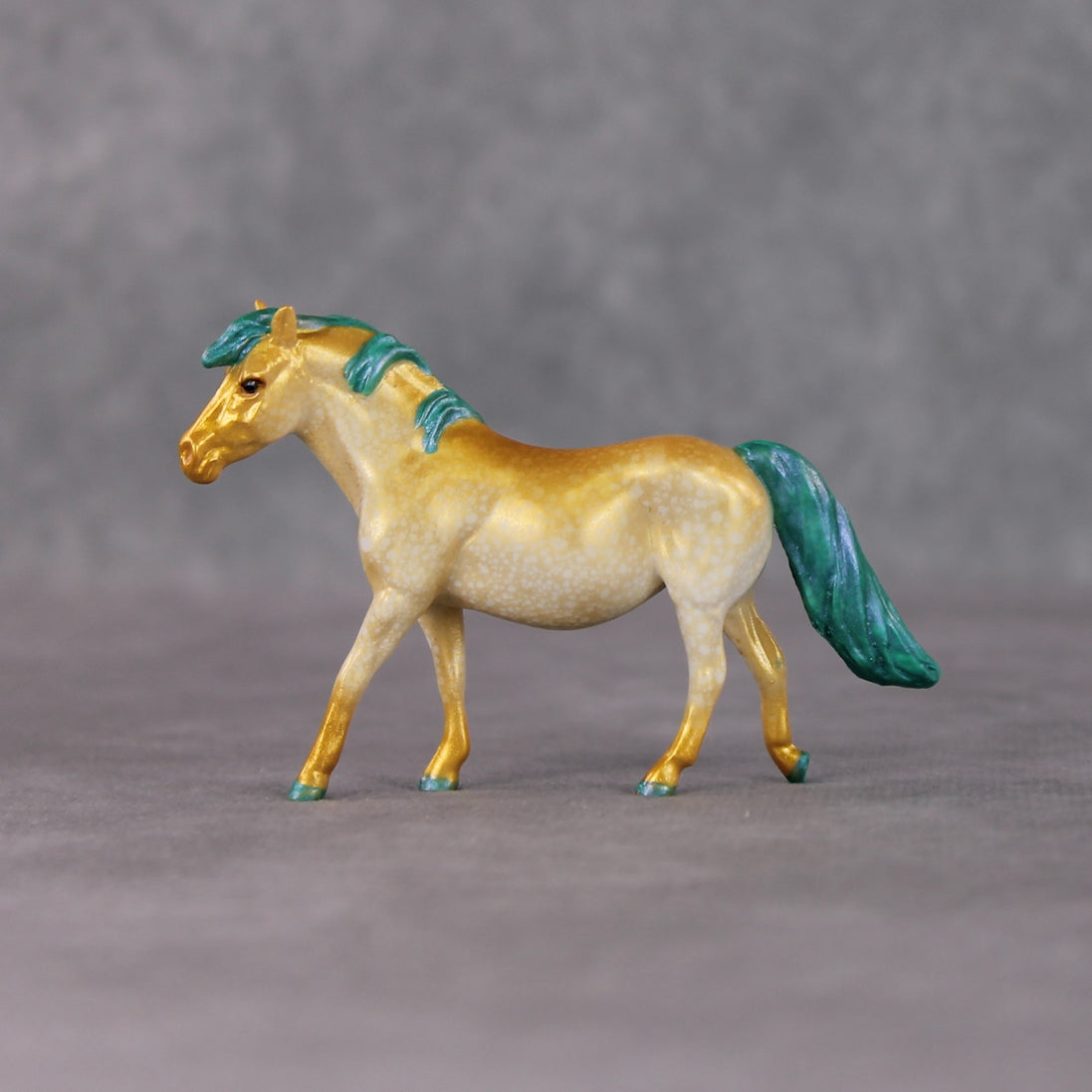 "Midnight Snack" OOAK Gold Splatter Deco Pony Chip By Kristen Cermele - Gemstone Series