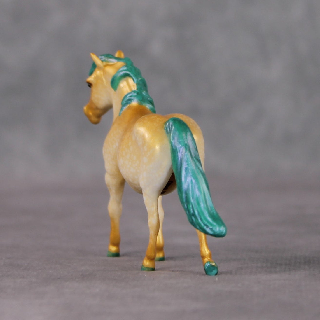 "Midnight Snack" OOAK Gold Splatter Deco Pony Chip By Kristen Cermele - Gemstone Series