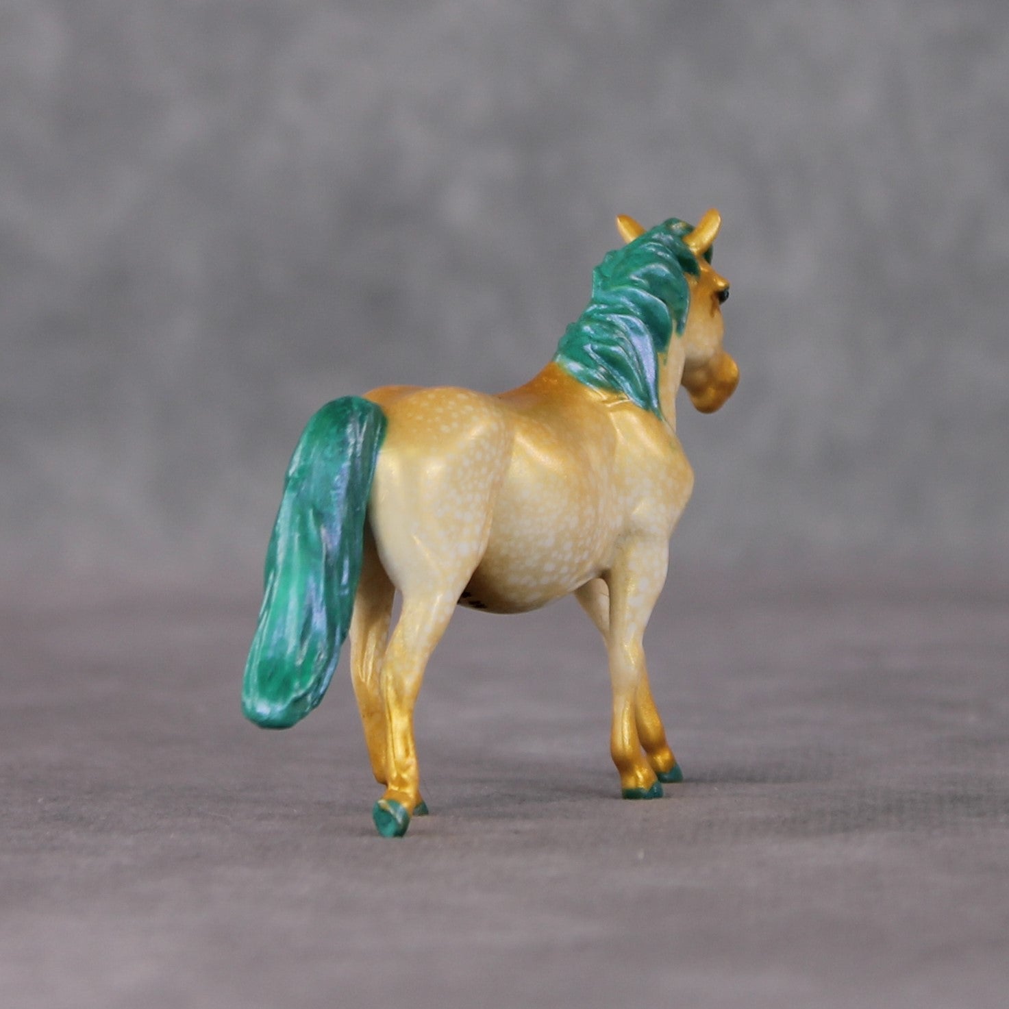 "Midnight Snack" OOAK Gold Splatter Deco Pony Chip By Kristin Cermele - Gemstone Series