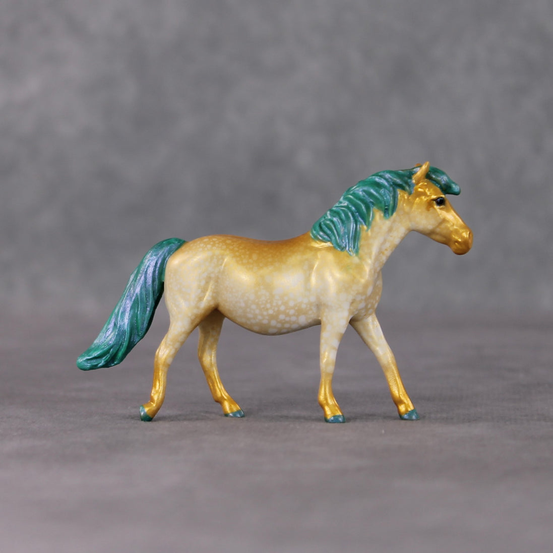 "Midnight Snack" OOAK Gold Splatter Deco Pony Chip By Kristen Cermele - Gemstone Series