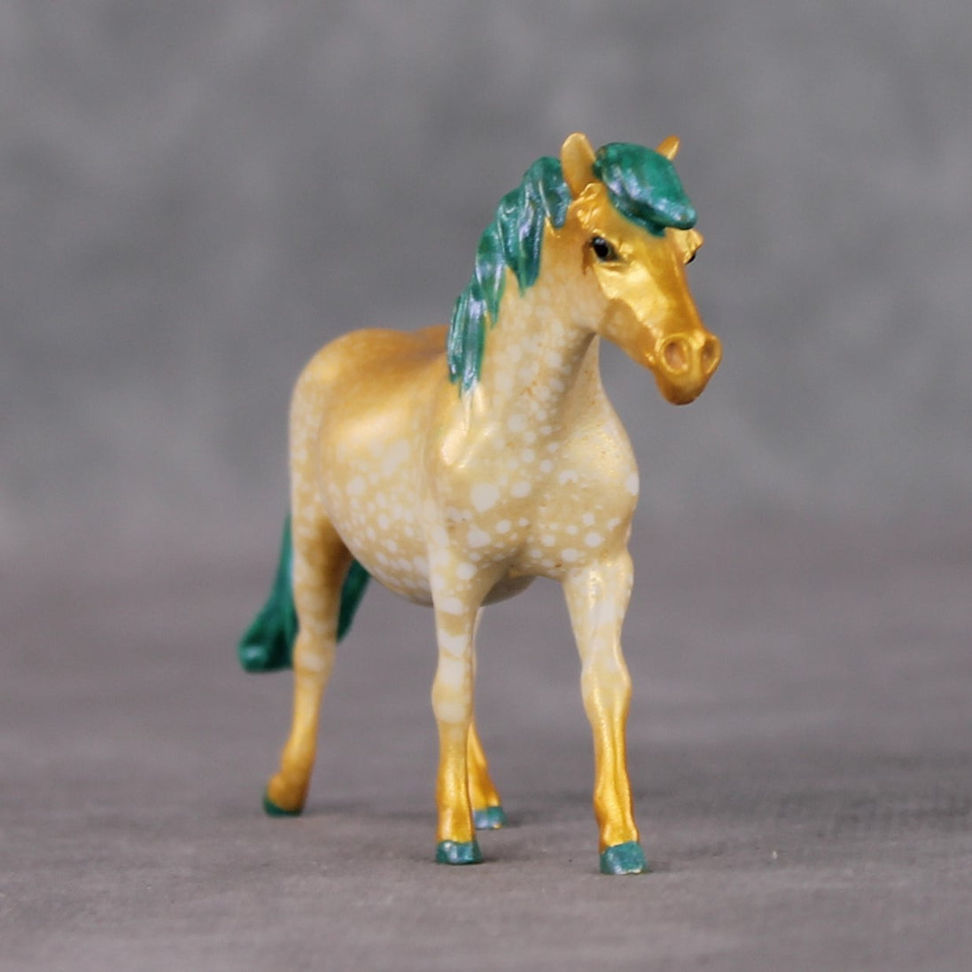 "Midnight Snack" OOAK Gold Splatter Deco Pony Chip By Kristen Cermele - Gemstone Series