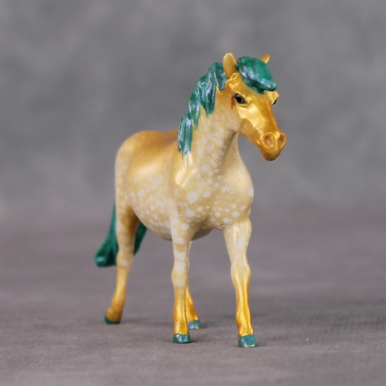 "Midnight Snack" OOAK Gold Splatter Deco Pony Chip By Kristin Cermele - Gemstone Series