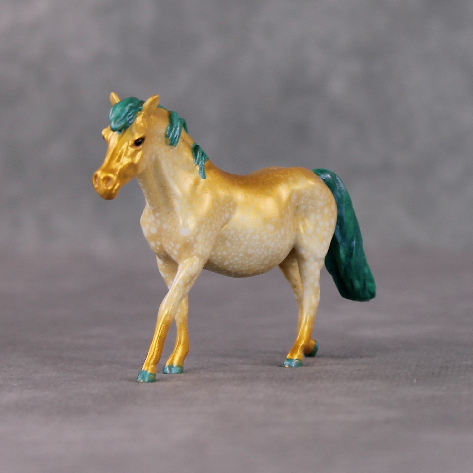 "Midnight Snack" OOAK Gold Splatter Deco Pony Chip By Kristin Cermele - Gemstone Series