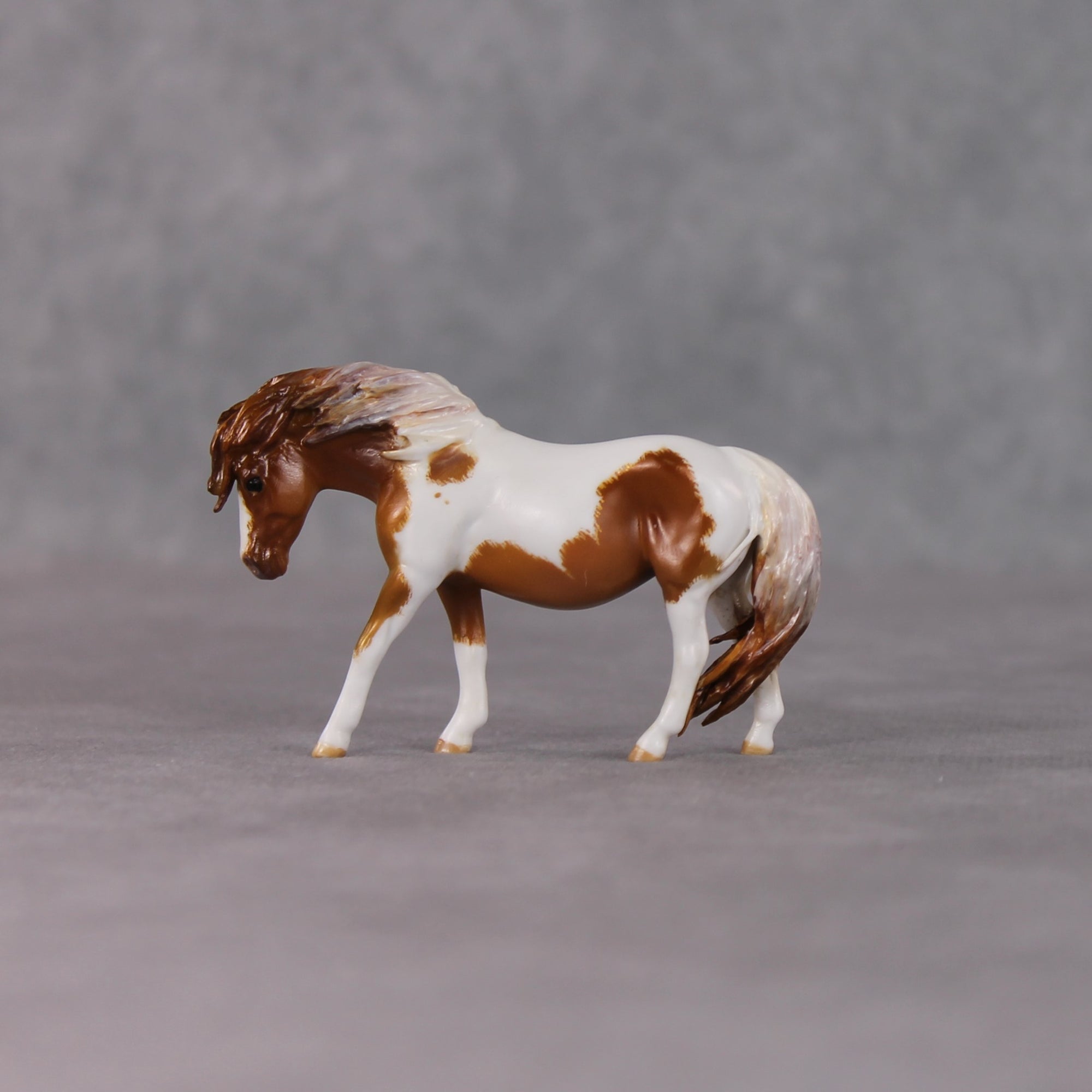 "Pop Tart" OOAK Custom Chestnut Pinto Pony Chip By Kristin Cermele - Gemstone Series