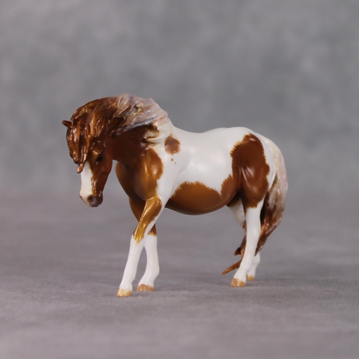 "Pop Tart" OOAK Custom Chestnut Pinto Pony Chip By Kristin Cermele - Gemstone Series