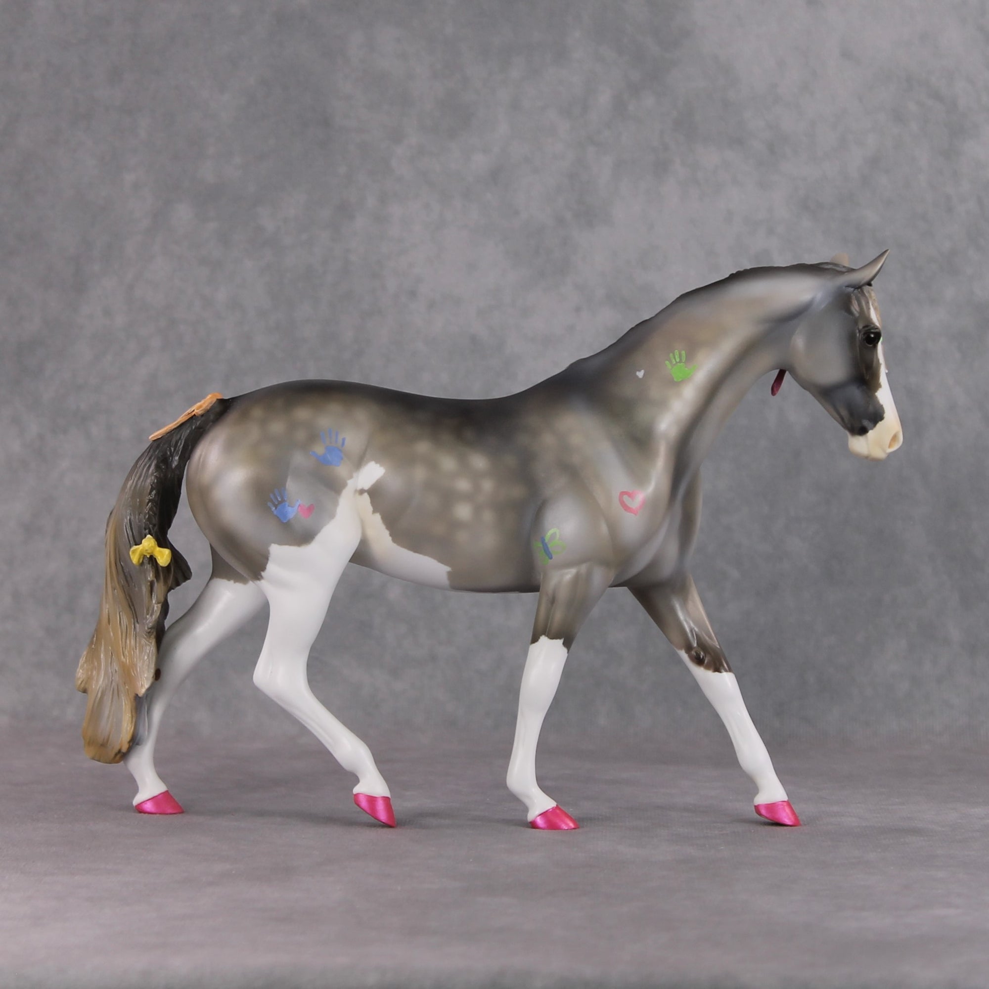 "The Babysitter" I OOAK Custom Soft Dapple Grey Sabino Pony Stone By Kristin Cermele - Gemstone Series