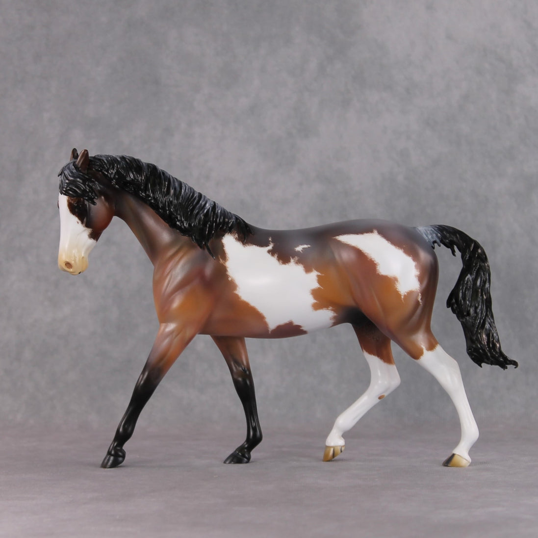 "Pepperoany Pony" OOAK Custom Bay Roan Overo Pony Stone By Kristen Cermele - Gemstone Series