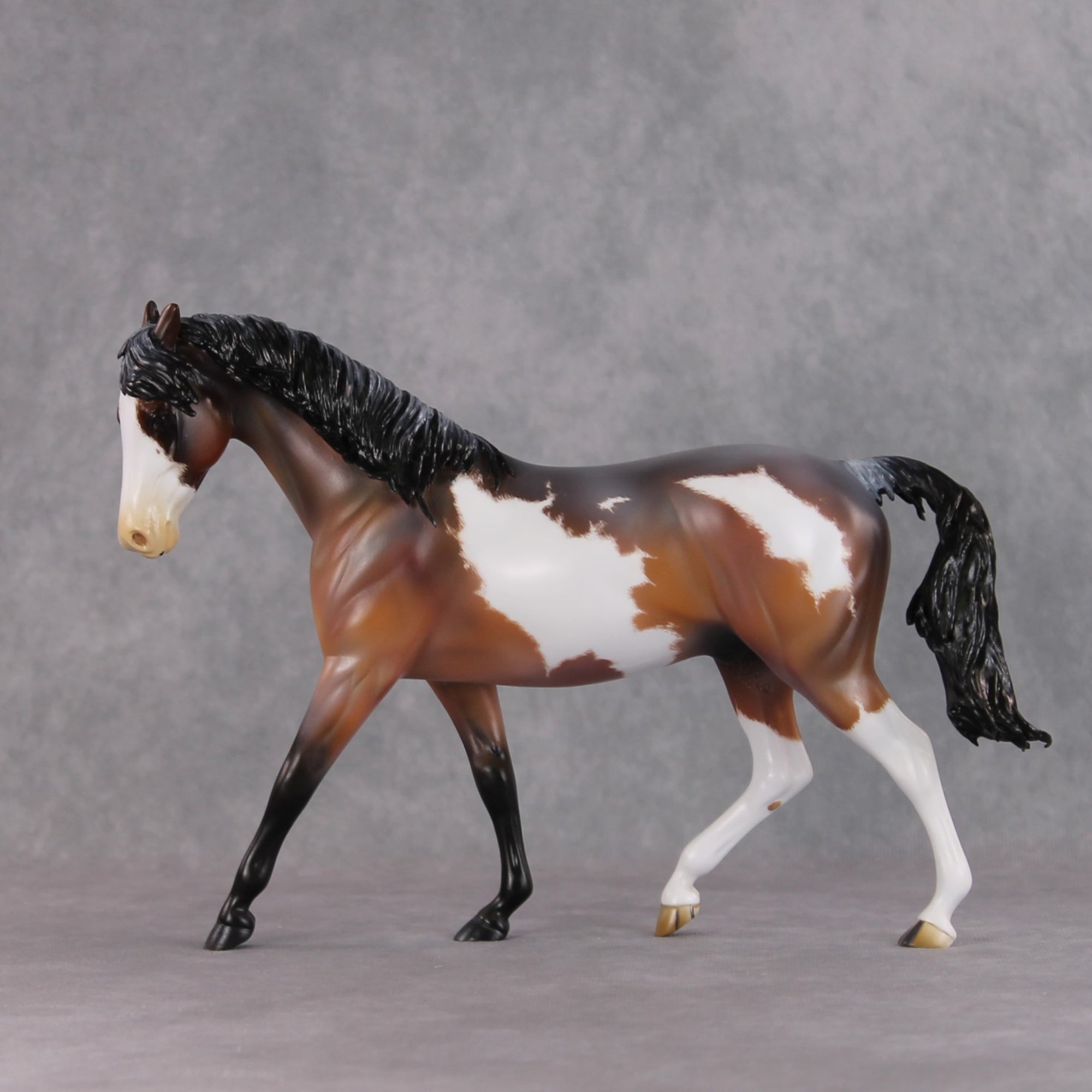 "Pepperoany Pony" OOAK Custom Bay Roan Overo Pony Stone By Kristin Cermele - Gemstone Series
