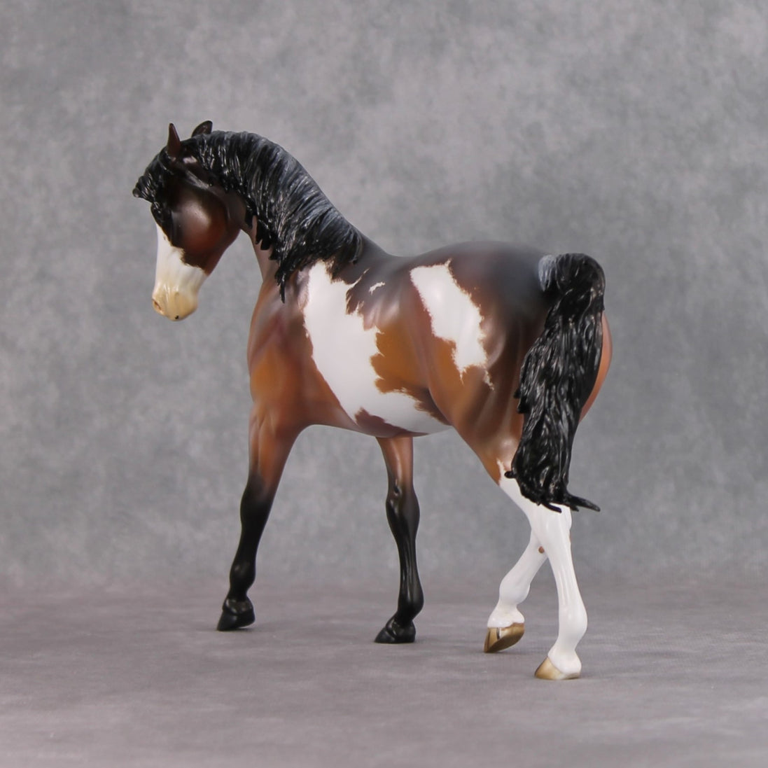 "Pepperoany Pony" OOAK Custom Bay Roan Overo Pony Stone By Kristen Cermele - Gemstone Series