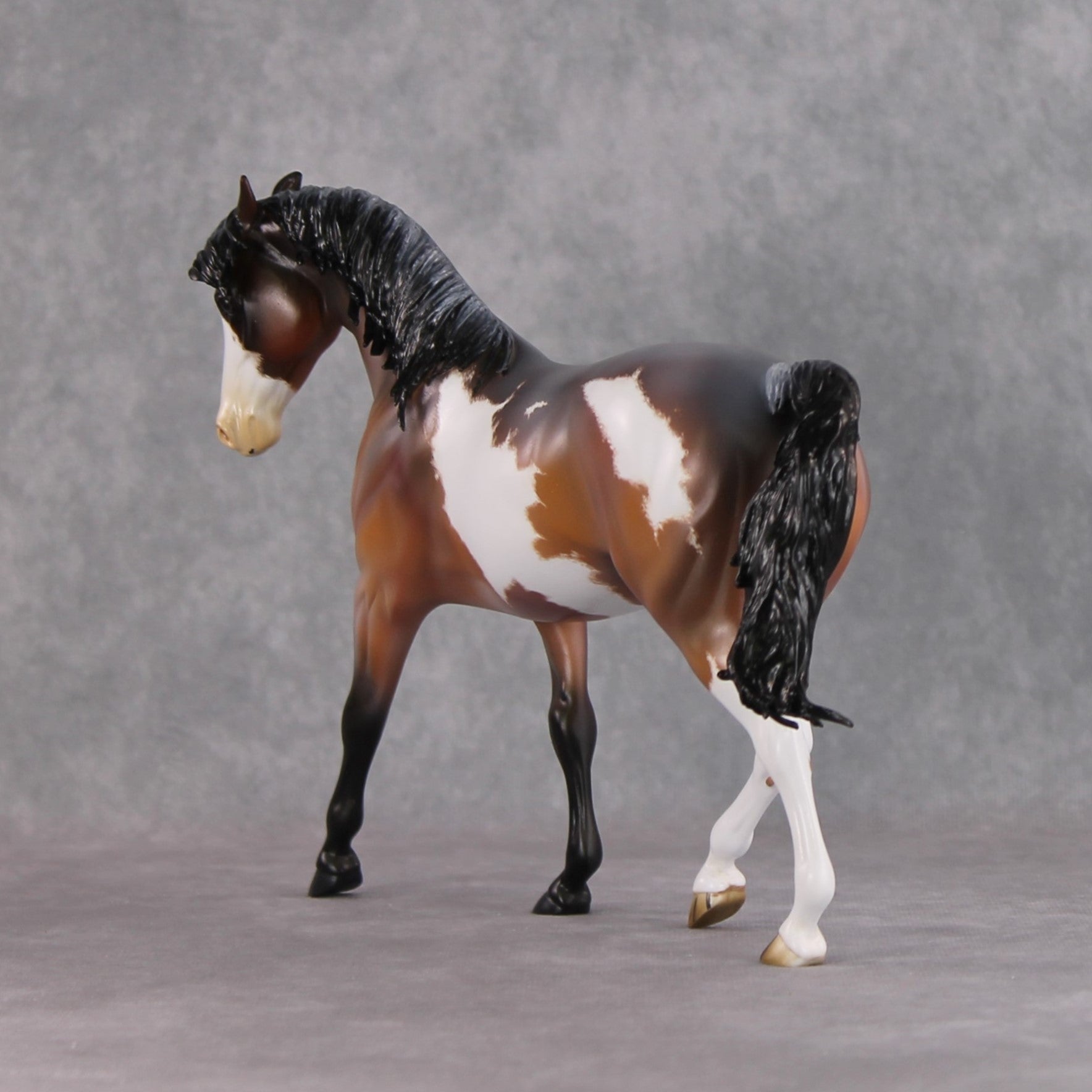 "Pepperoany Pony" OOAK Custom Bay Roan Overo Pony Stone By Kristin Cermele - Gemstone Series