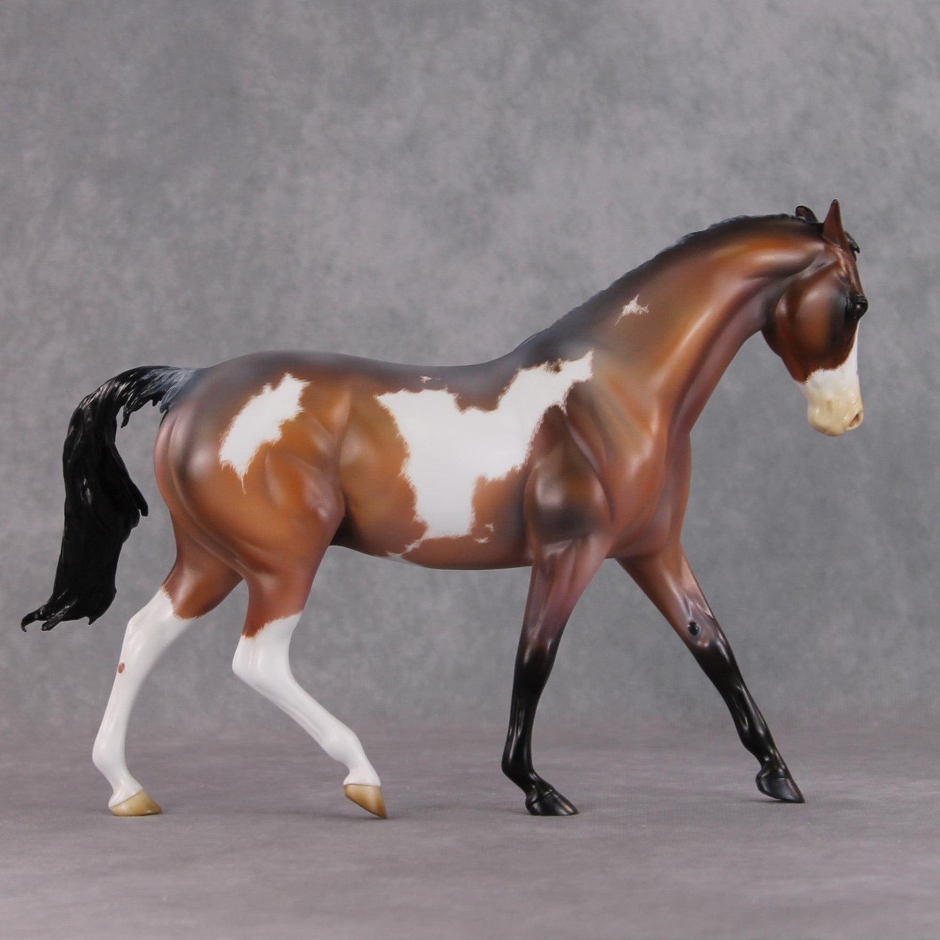 "Pepperoany Pony" OOAK Custom Bay Roan Overo Pony Stone By Kristin Cermele - Gemstone Series