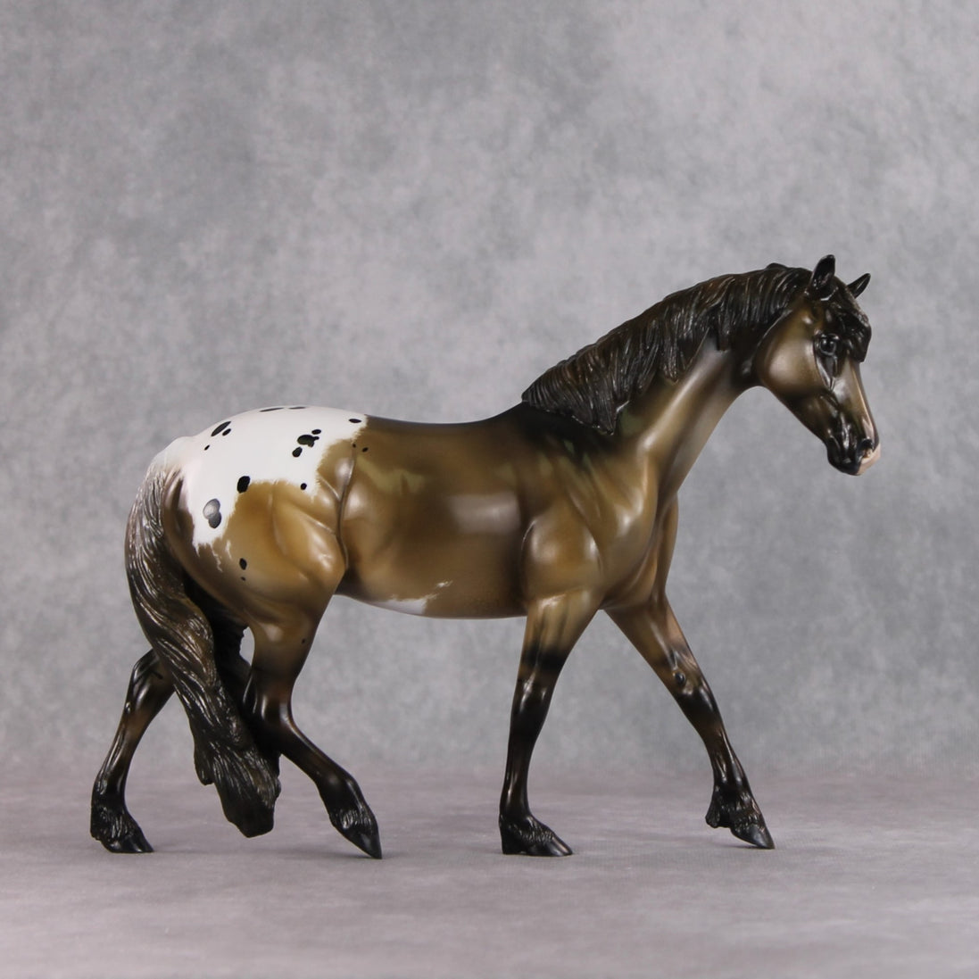 "Pashofa" OOAK Custom Grulla Appaloosa Pony Stone By Kristen Cermele - Gemstone Series