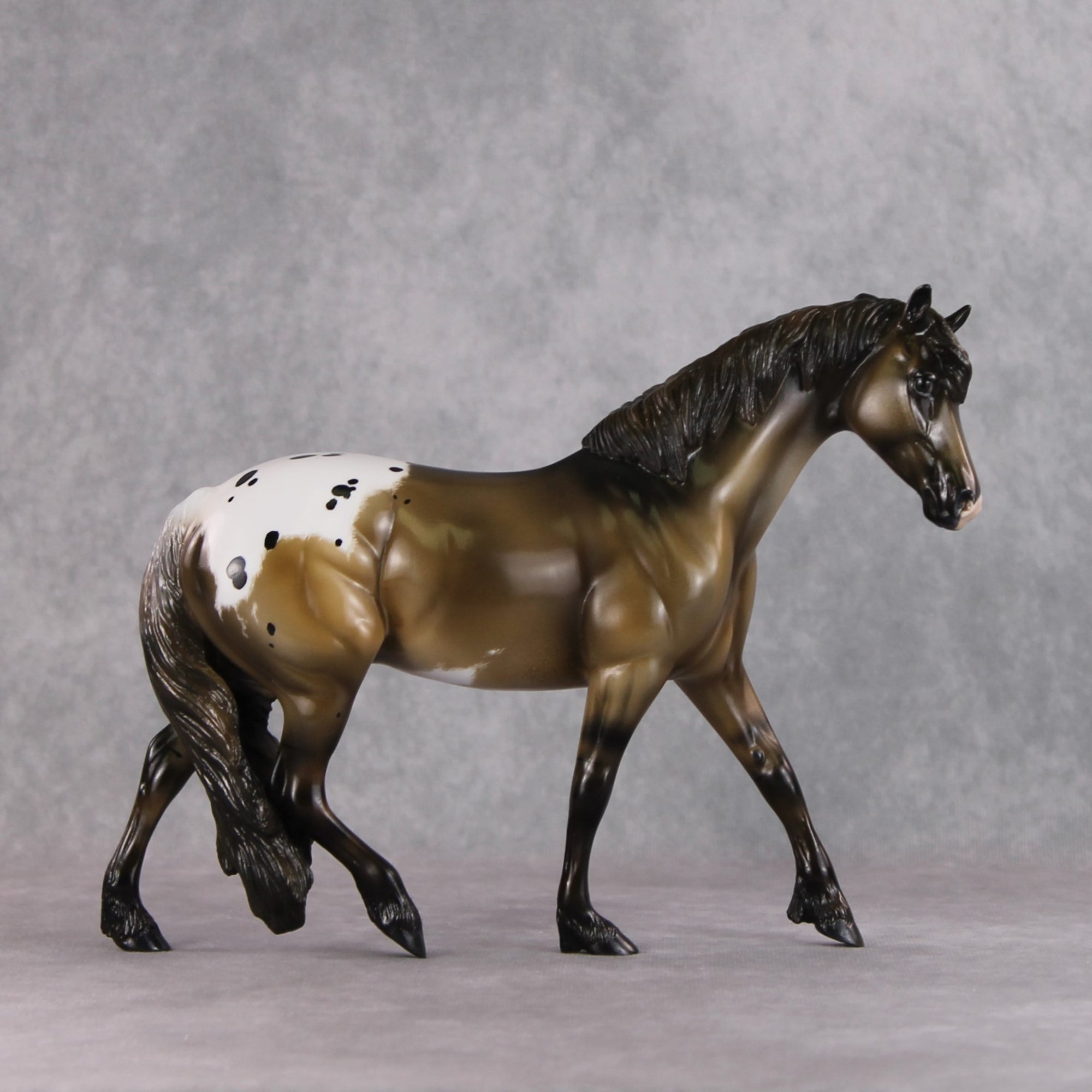 "Pashofa" OOAK Custom Grulla Appaloosa Pony Stone By Kristin Cermele - Gemstone Series