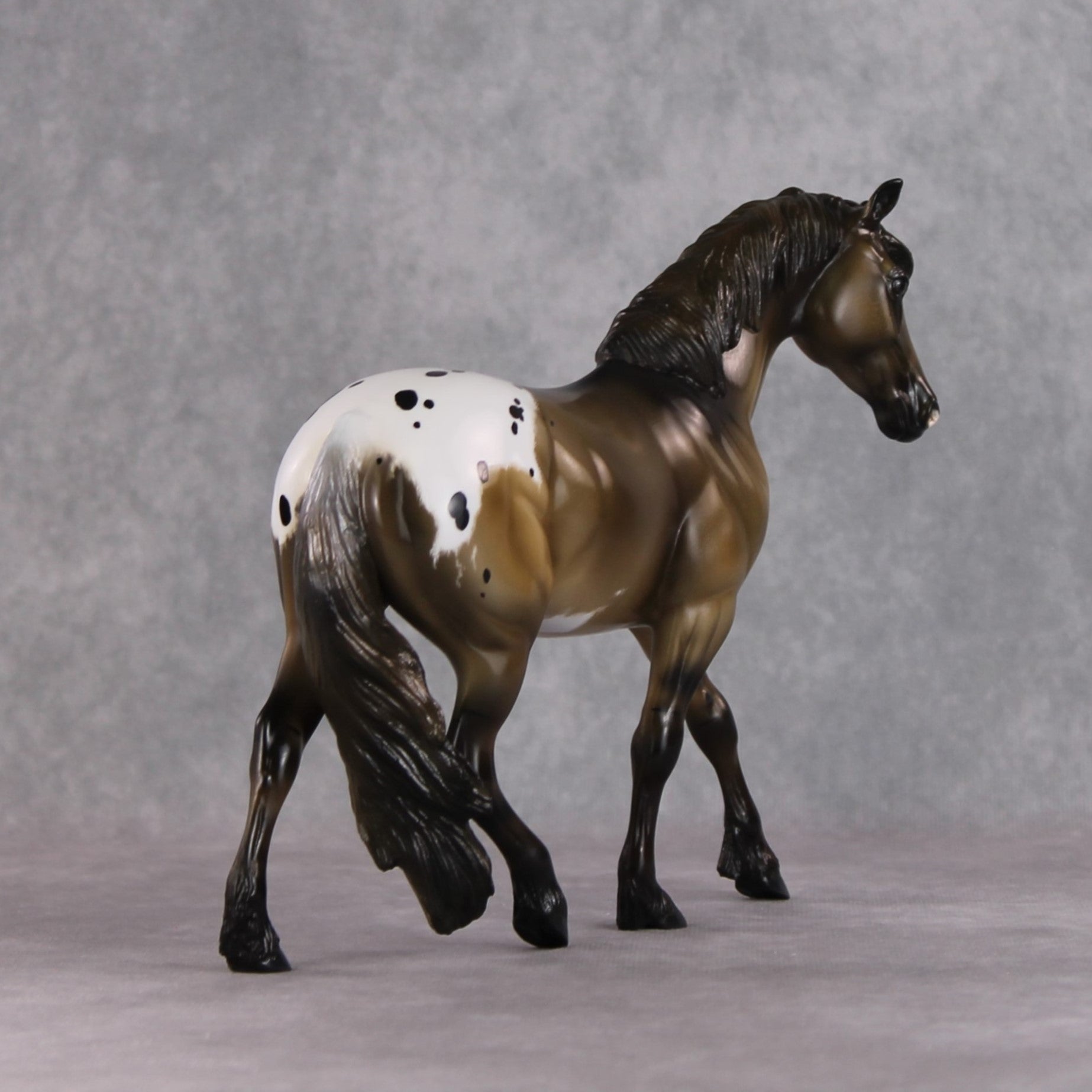 "Pashofa" OOAK Custom Grulla Appaloosa Pony Stone By Kristin Cermele - Gemstone Series