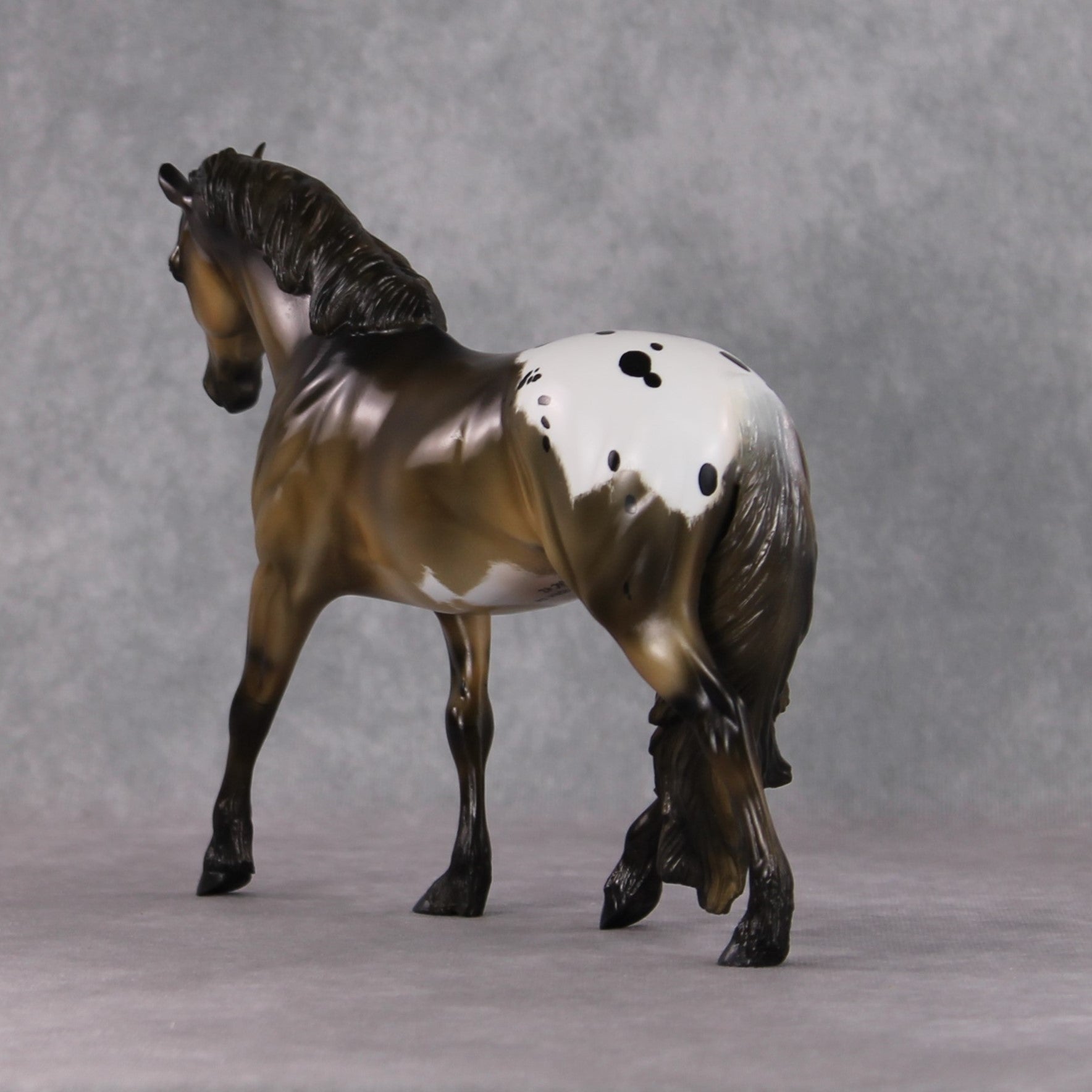 "Pashofa" OOAK Custom Grulla Appaloosa Pony Stone By Kristin Cermele - Gemstone Series