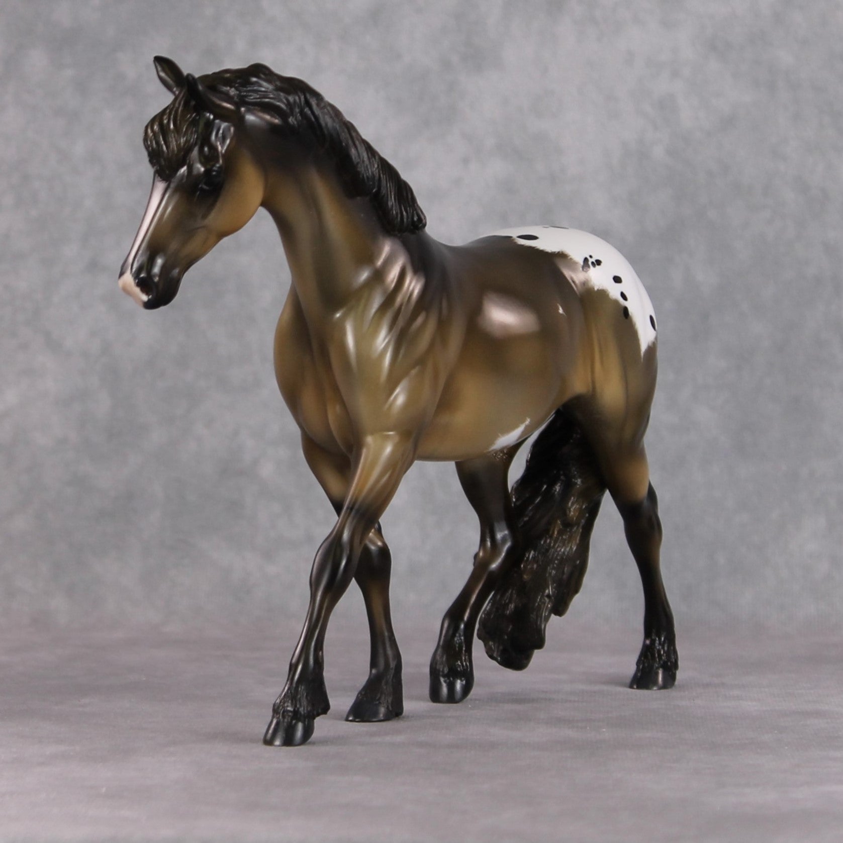 "Pashofa" OOAK Custom Grulla Appaloosa Pony Stone By Kristin Cermele - Gemstone Series