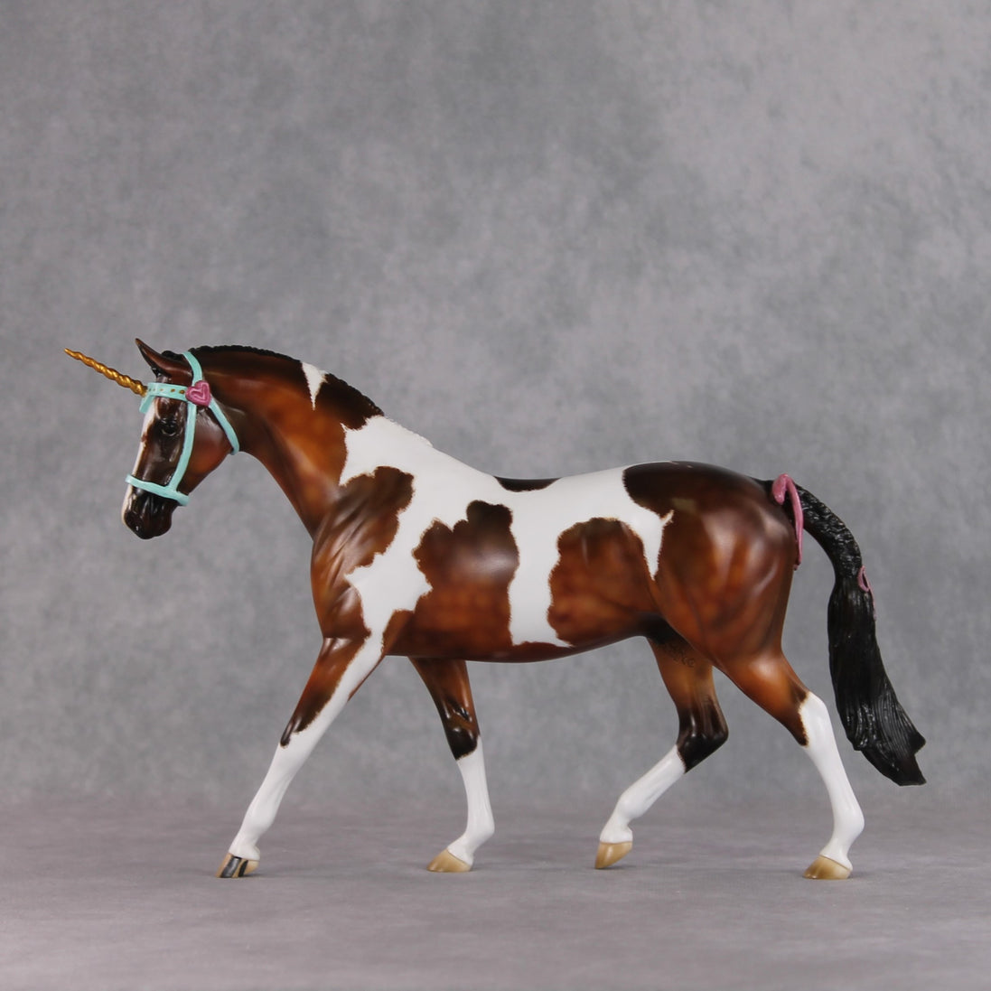 "Baguette" OOAK Custom Dapple Bay Tobiano Pony Stone By Kristen Cermele -Gemstone Series