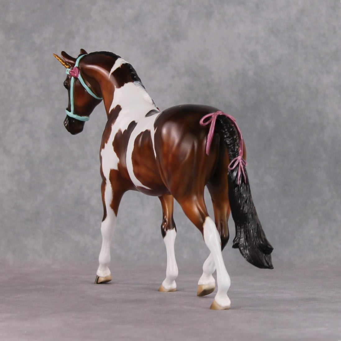 "Baguette" OOAK Custom Dapple Bay Tobiano Pony Stone By Kristen Cermele -Gemstone Series