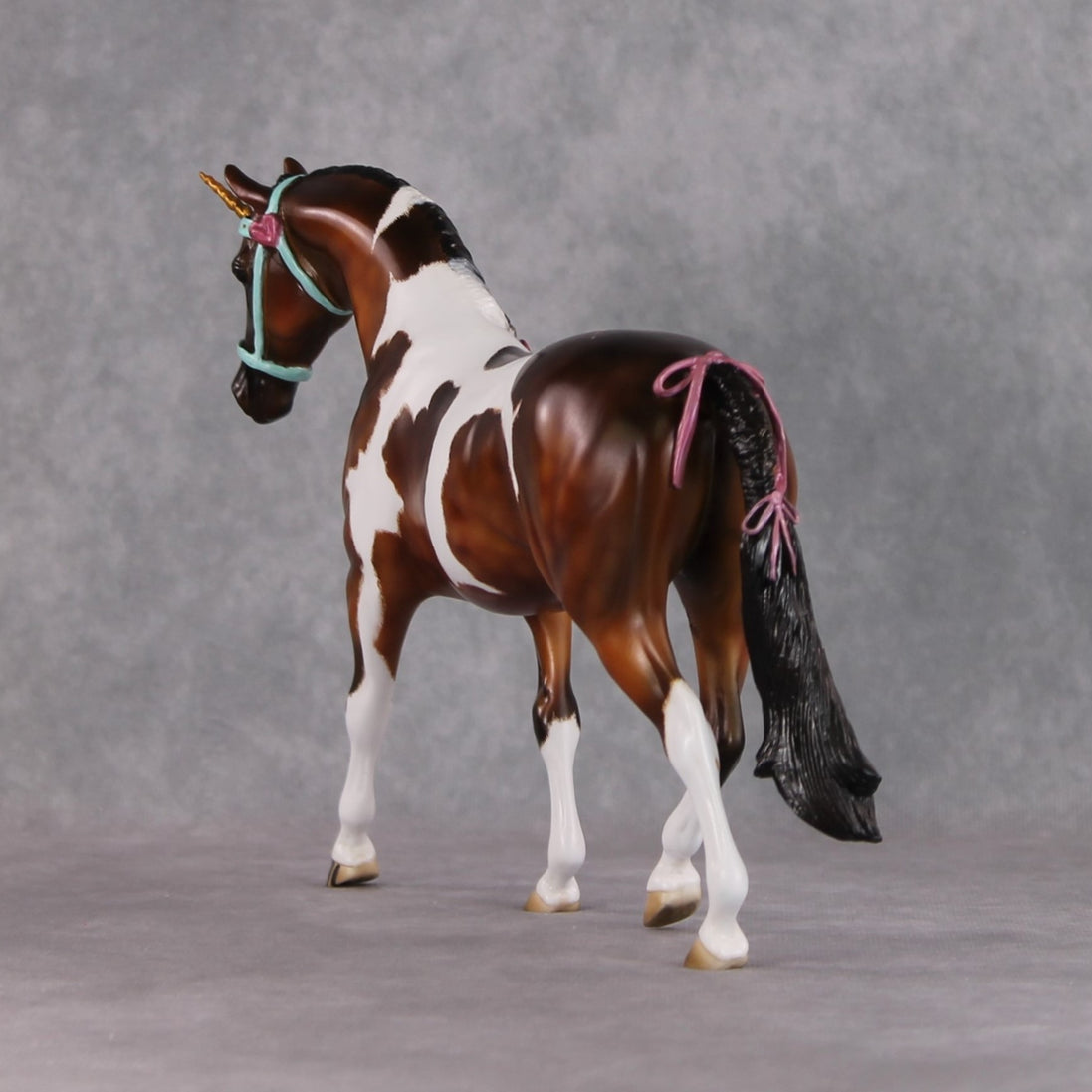 "Baguette" OOAK Custom Dapple Bay Tobiano Pony Stone By Kristen Cermele -Gemstone Series