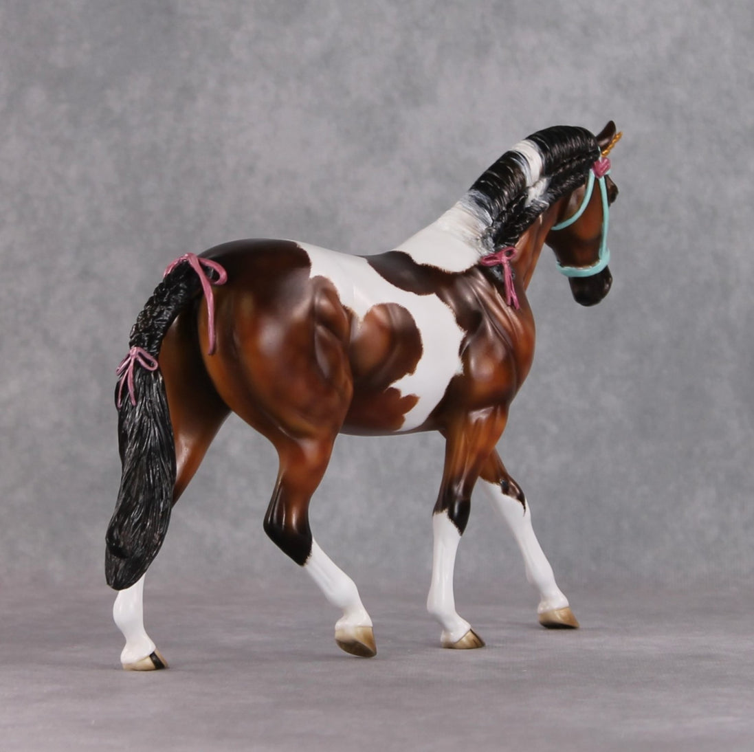 "Baguette" OOAK Custom Dapple Bay Tobiano Pony Stone By Kristen Cermele -Gemstone Series