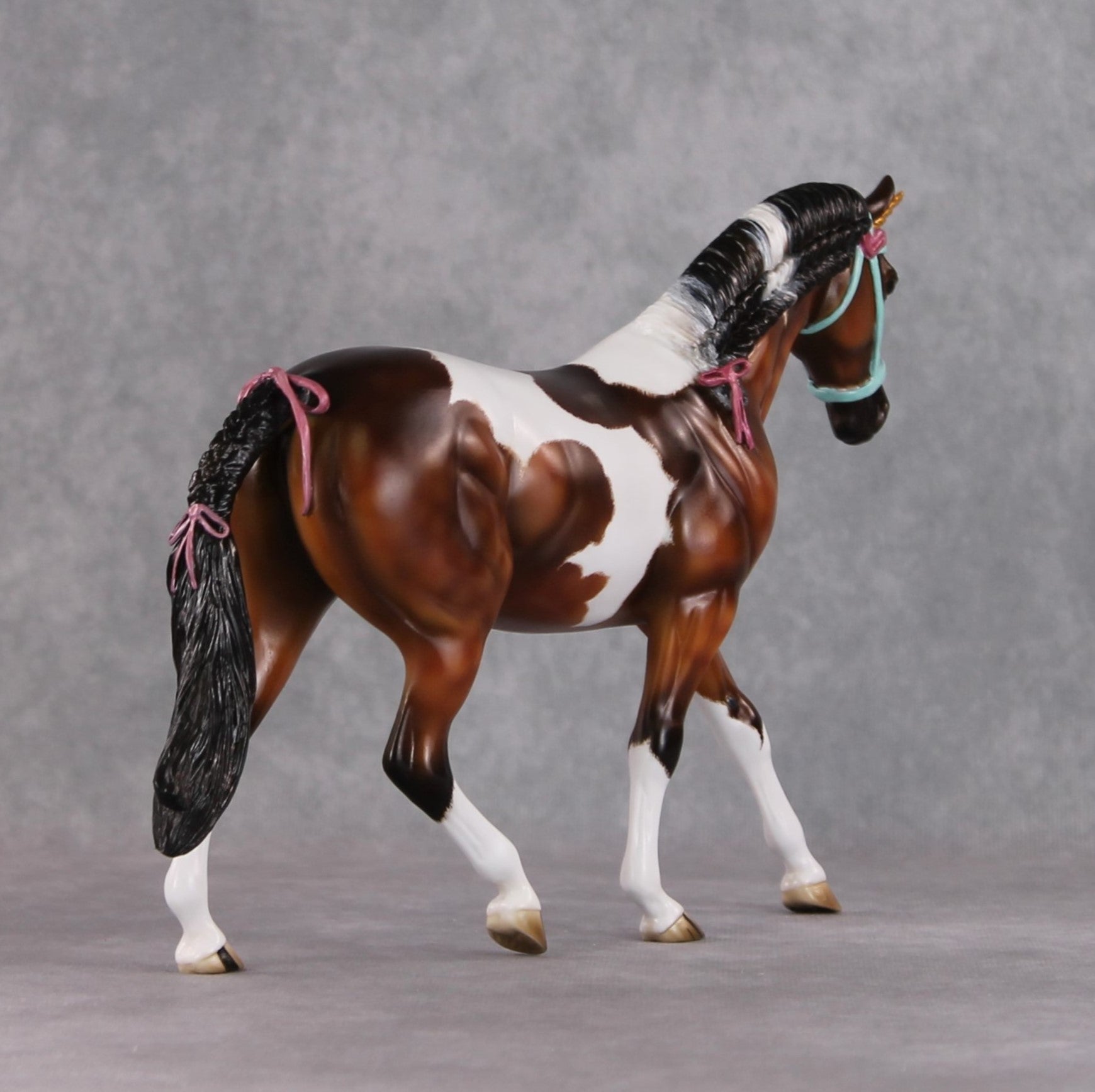 &quot;Baguette&quot; OOAK Custom Dapple Bay Tobiano Pony Stone By Kristin Cermele -Gemstone Series