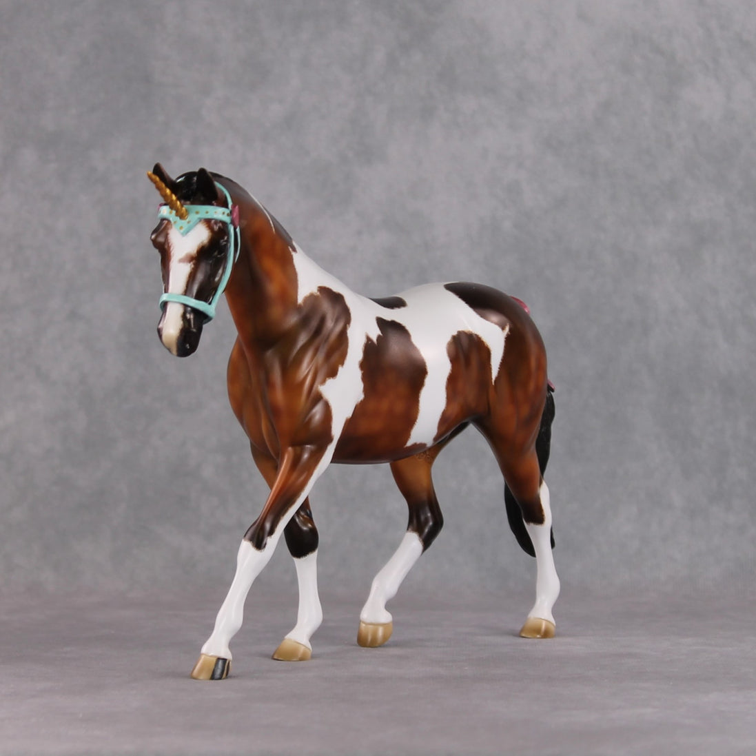 "Baguette" OOAK Custom Dapple Bay Tobiano Pony Stone By Kristen Cermele -Gemstone Series