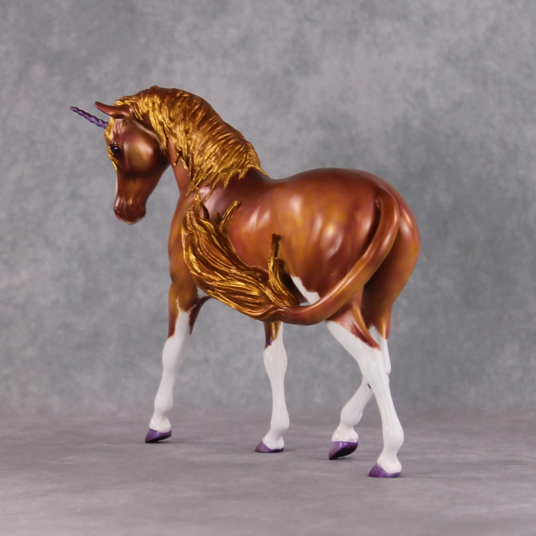 "Honey Cake" OOAK Custom Gold & Rosy Pink Sabino Pony Stone By Kristen Cermele - Gemstone Series