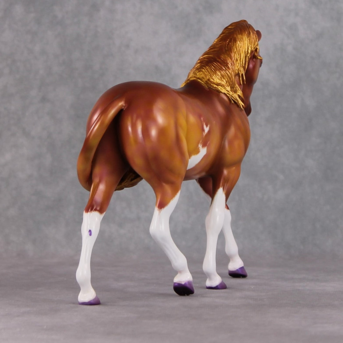 "Honey Cake" OOAK Custom Gold & Rosy Pink Sabino Pony Stone By Kristen Cermele - Gemstone Series