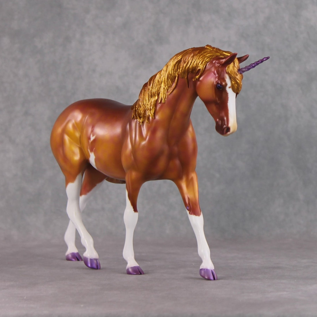 "Honey Cake" OOAK Custom Gold & Rosy Pink Sabino Pony Stone By Kristen Cermele - Gemstone Series